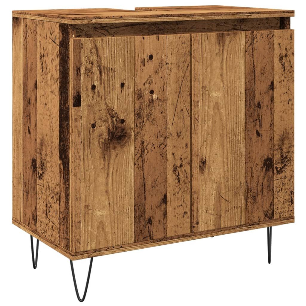 vidaXL Badezimmer-Set Badschrank Altholz-Optik 58x33x60 cm günstig online kaufen