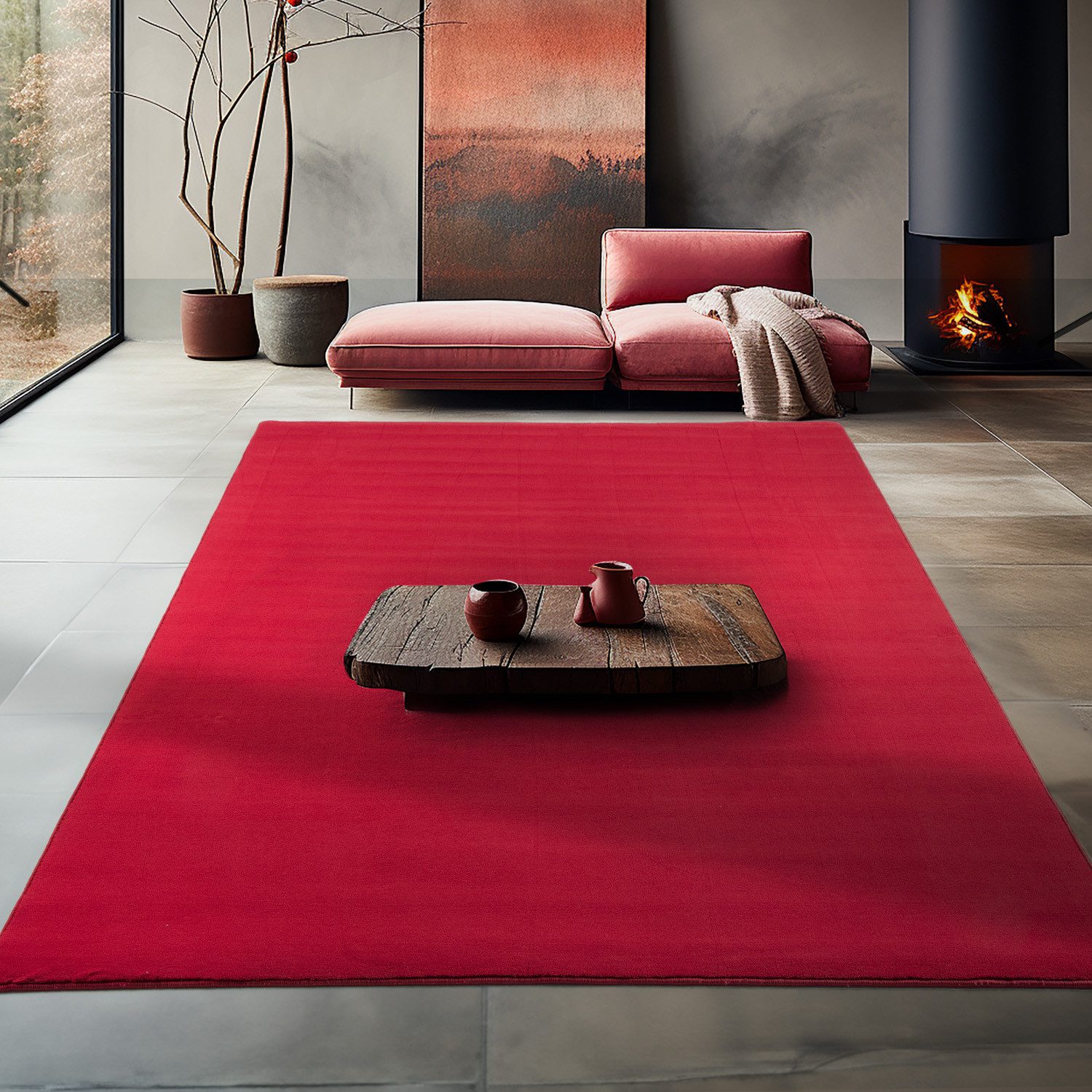 Teppium Teppich Unicolor - Einfarbig, Rechteckig, Höhe: 7 mm, Kurzflor Rund günstig online kaufen