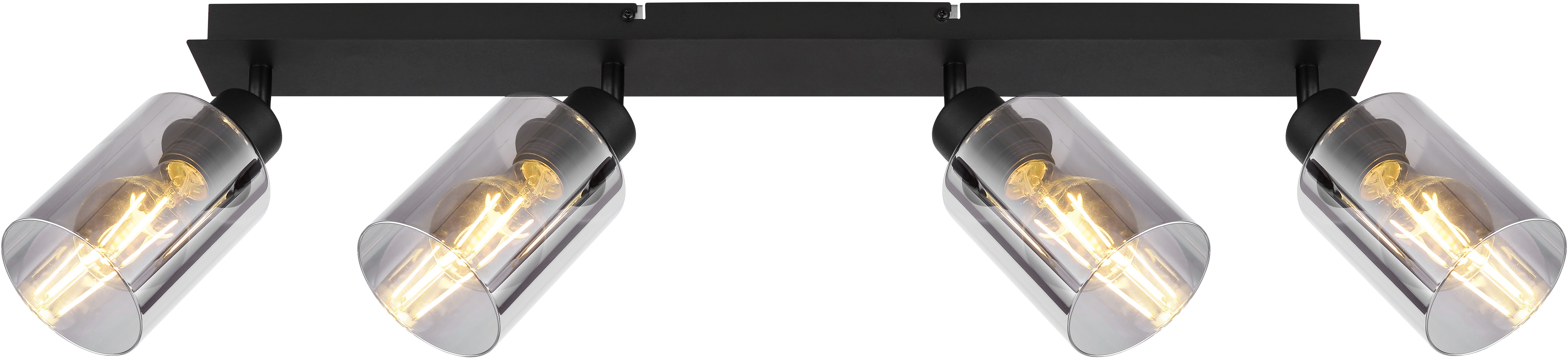 GLOBO LIGHTING Deckenstrahler HADERA, ohne Leuchtmittel, Strahler/Glas rauchfarben/Wohnzimmer/Flur/LxBxH: 670x90x215mm