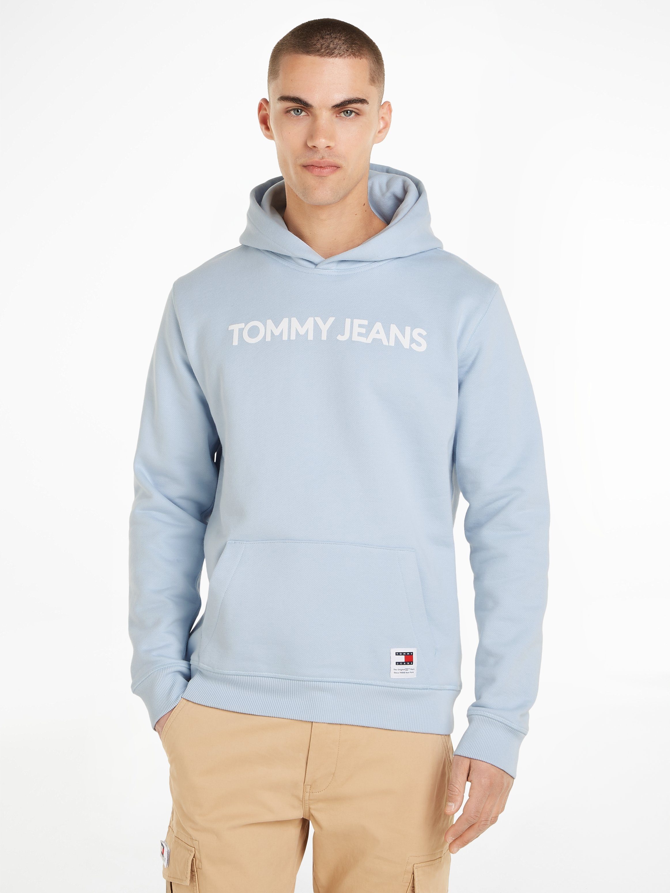 Tommy Jeans Kapuzensweatshirt TJM REG BOLD CLASSICS HOODIE EXT mit Logodruck auf der Brust Breezy Blue