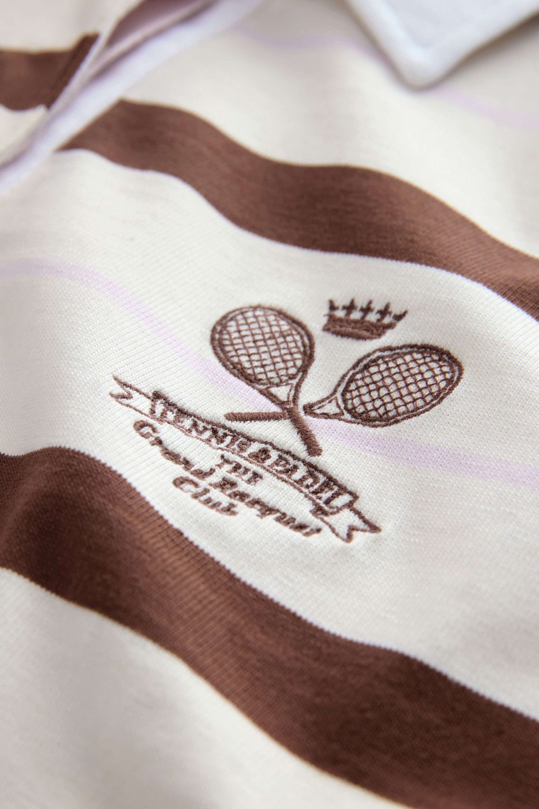 Next Poloshirt Gestreiftes Rugby-Poloshirt mit kurzen Ärmeln (1-tlg)