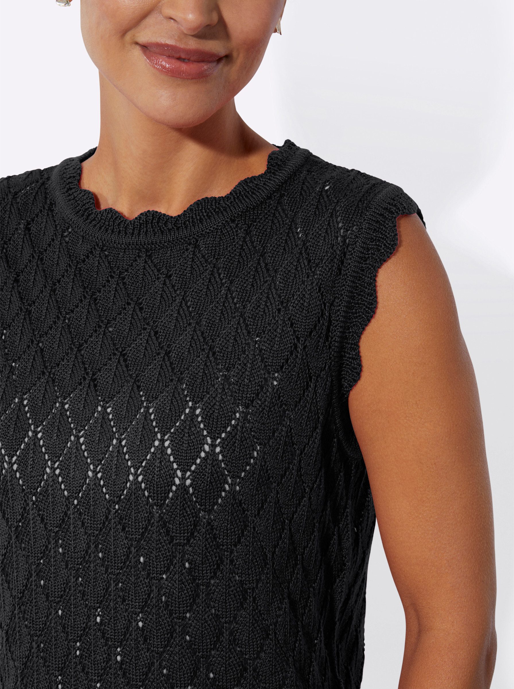 Witt Pullunder Strick-Pullunder Überschnittener Arm Ajour