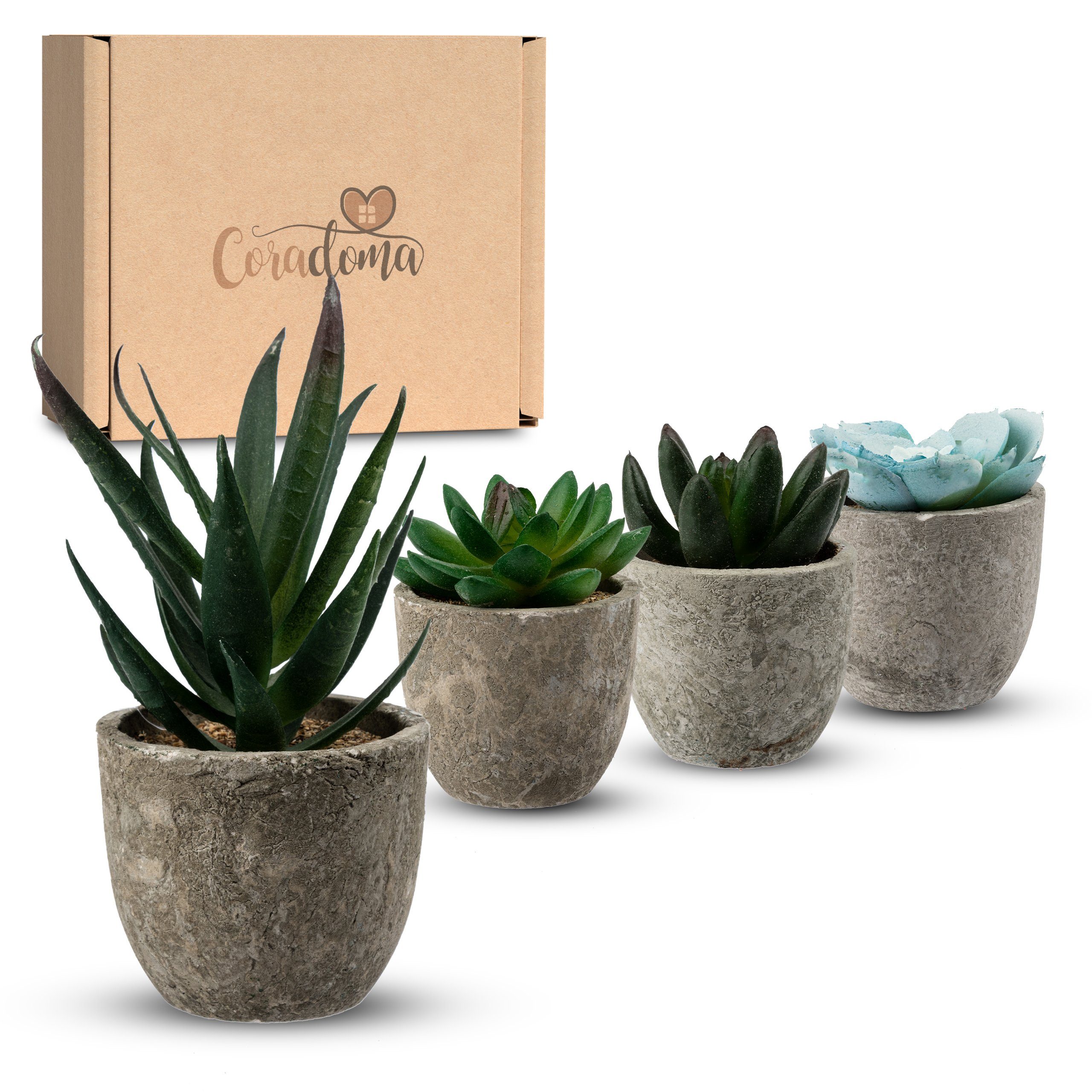 Kunstpflanze Künstliche Pflanzen im Topf Mini Set Dekoration Modern Wohnzim günstig online kaufen