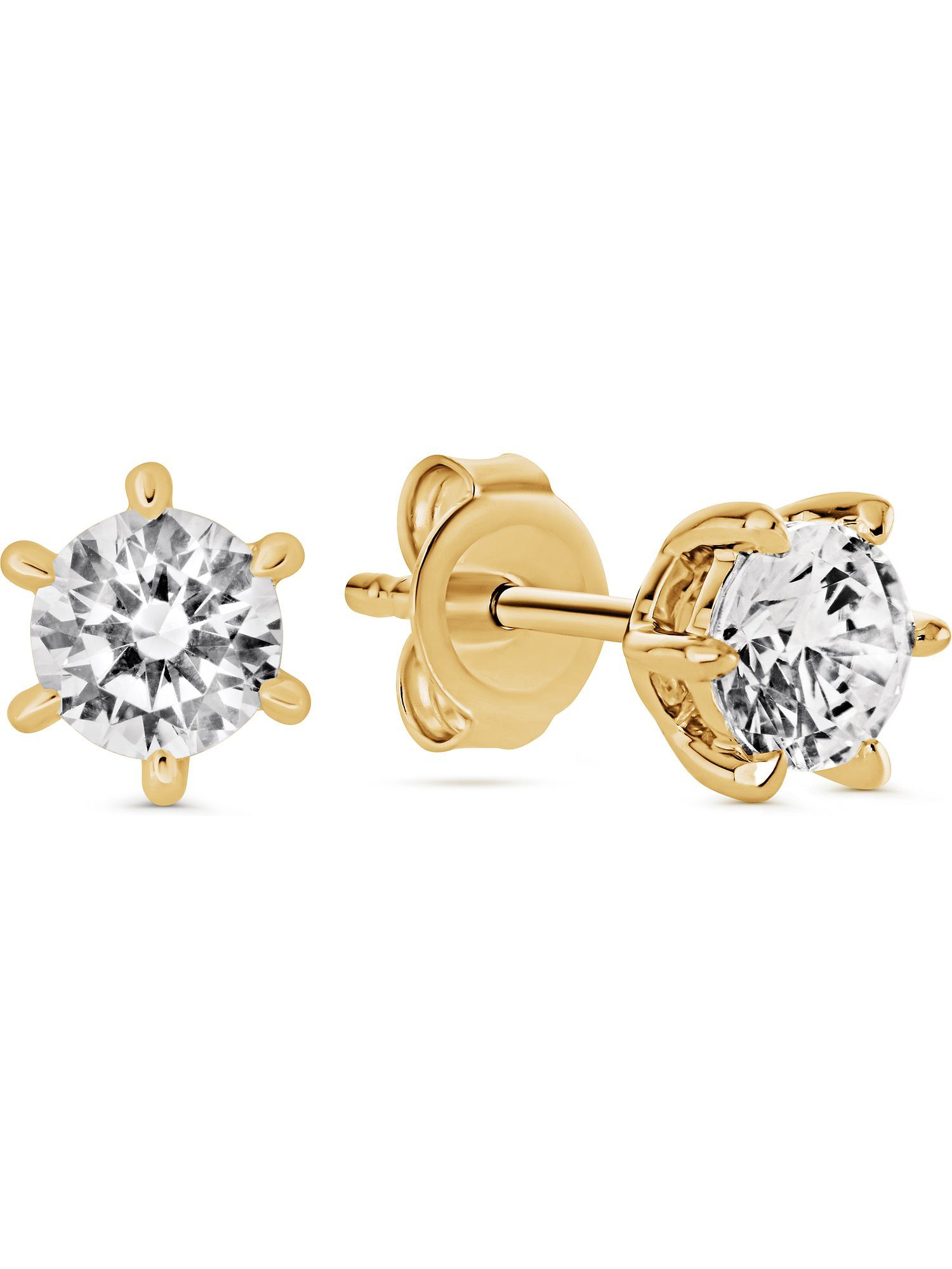 Paar Ohrstecker CHRIST Damen-Ohrstecker 585er Gelbgold 2 Diamant