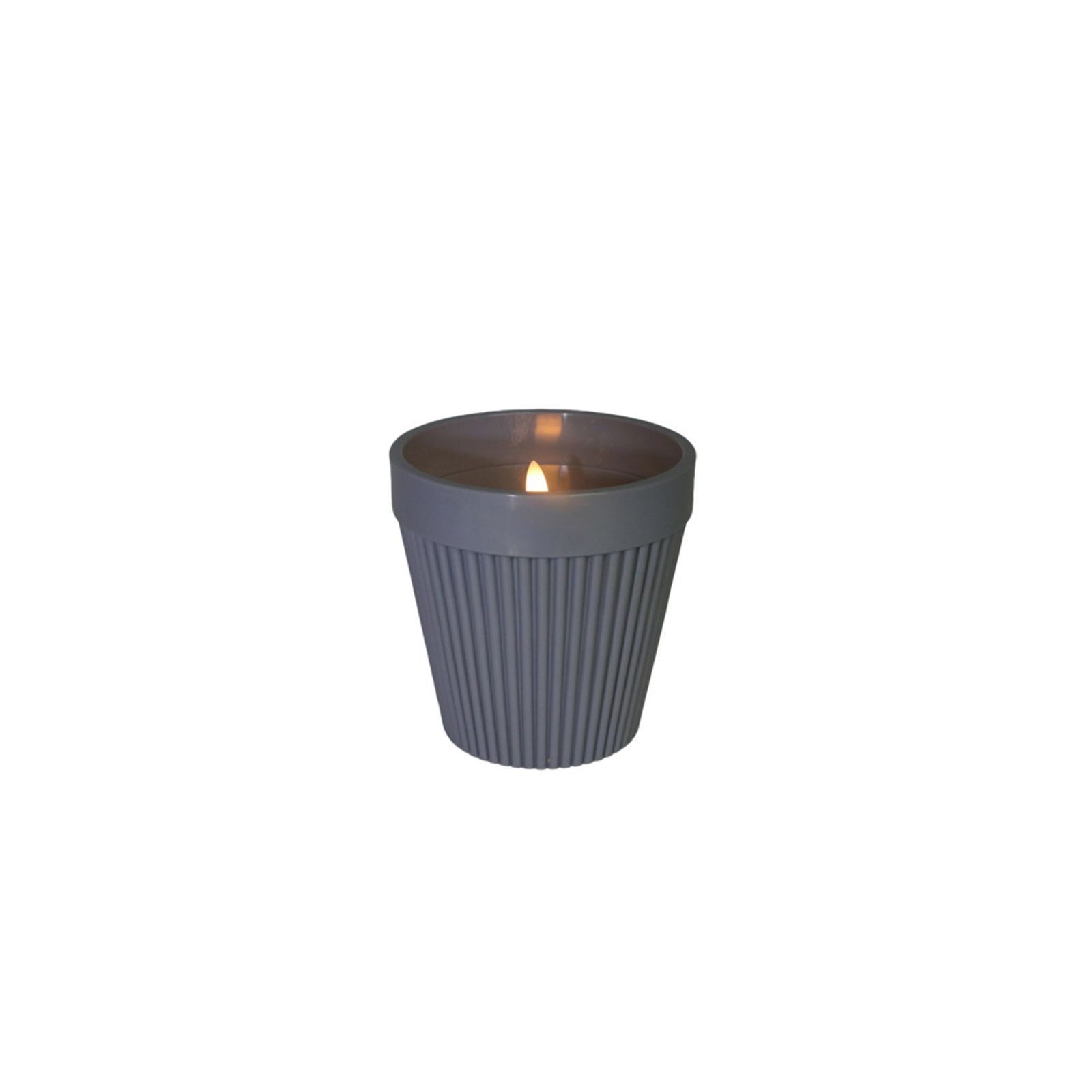 BURI Kugelleuchte LED Kerze im Blumentopf 12er Set warmweiß mit Timer Flackerlicht