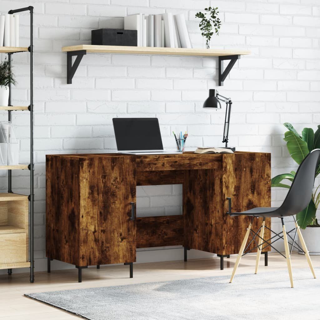 vidaXL Schreibtisch Schreibtisch Räuchereiche 140x50x75 cm Holzwerkstoff Räuchereiche | Räuchereiche