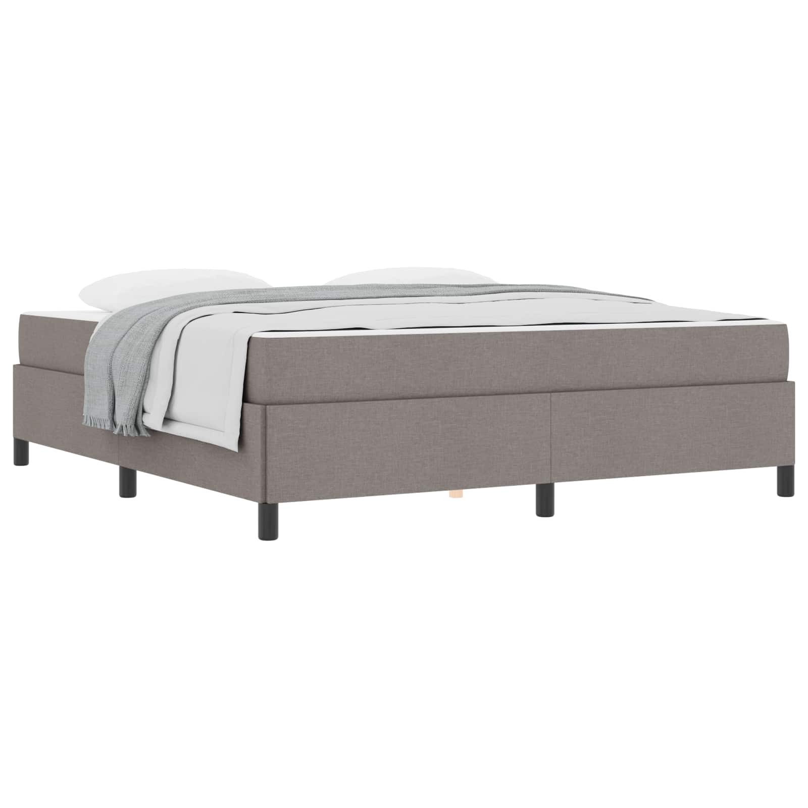 vidaXL Bett Boxspringbett Taupe 180 x 200 cm Stoff (1-tlg)