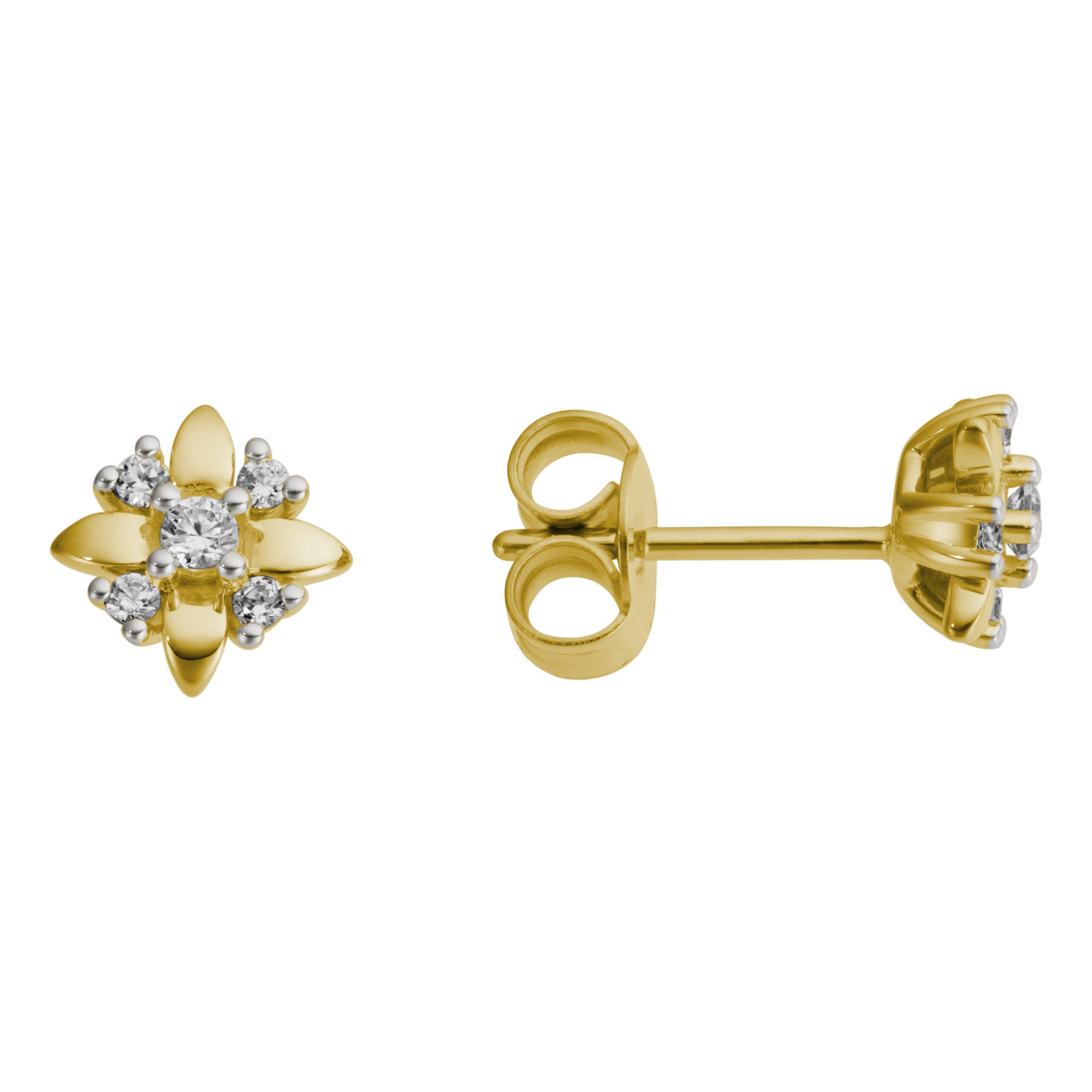 Paar Ohrstecker Schmuck Geschenk Gold 333 Ohrschmuck Ohrringe Blume