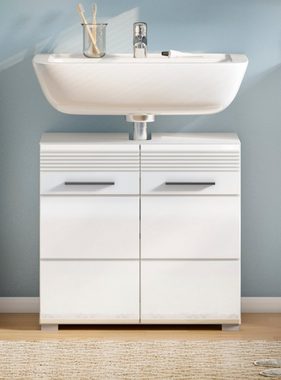 Waschbeckenunterschrank Linus (Waschtisch Unterschrank 2-türig, Breite 60 cm) Hochglanz, 2-türig