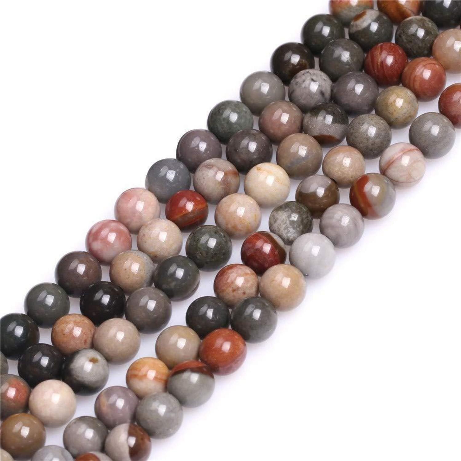 LuxusKollektion Bastelperlen Edelsteinperlen gemischte Farbe 6mm, (63-tlg)