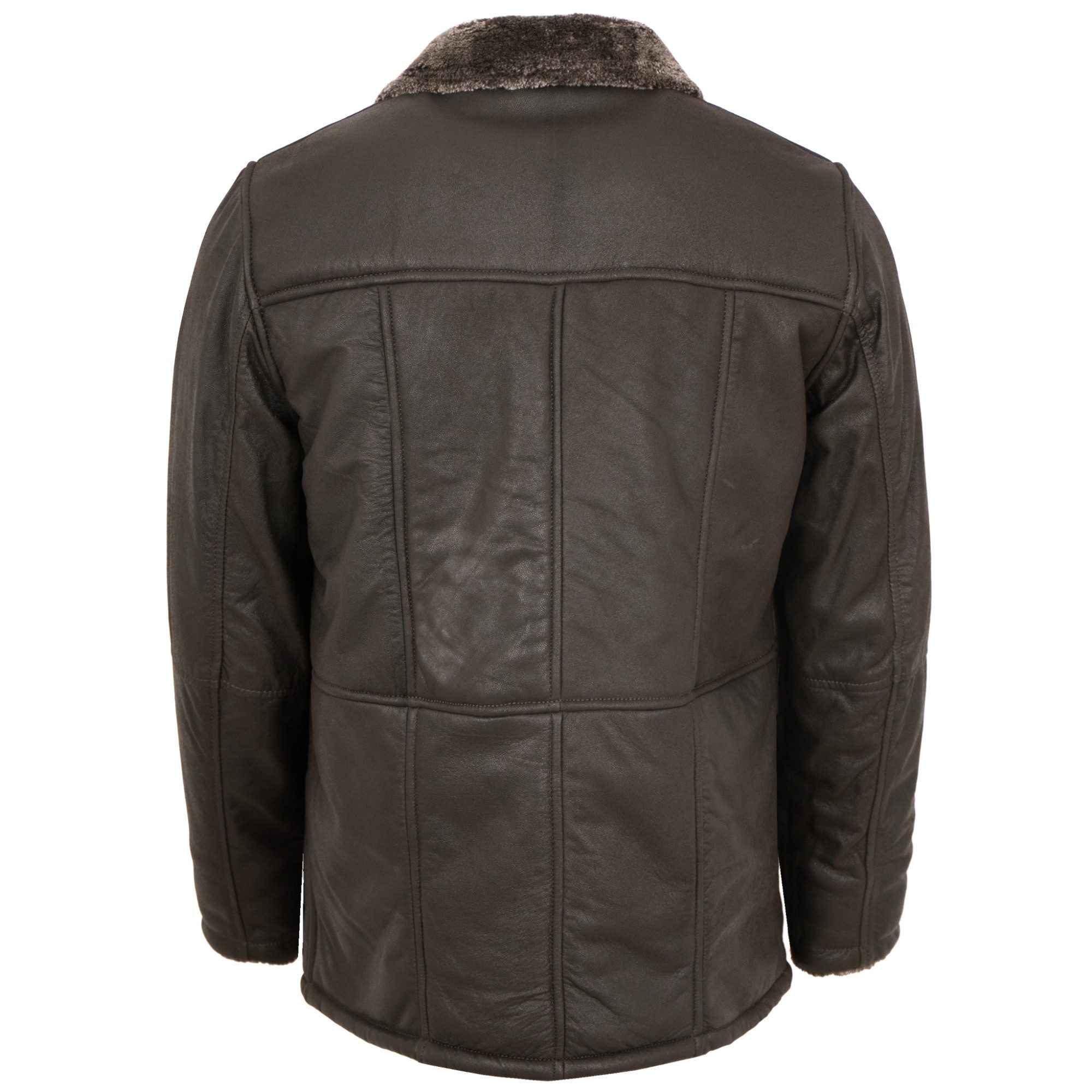 Redpoint Lederjacke Piedro Redpoint - Herren Lederjacke Lammleder Kunstfell dunkelbraun