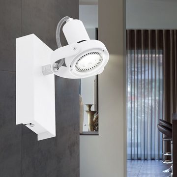 EGLO LED Wandleuchte, Leuchtmittel inklusive, Warmweiß, LED Wand Strahler ALU weiß Leuchte Spot verstellbar Wohn Zimmer