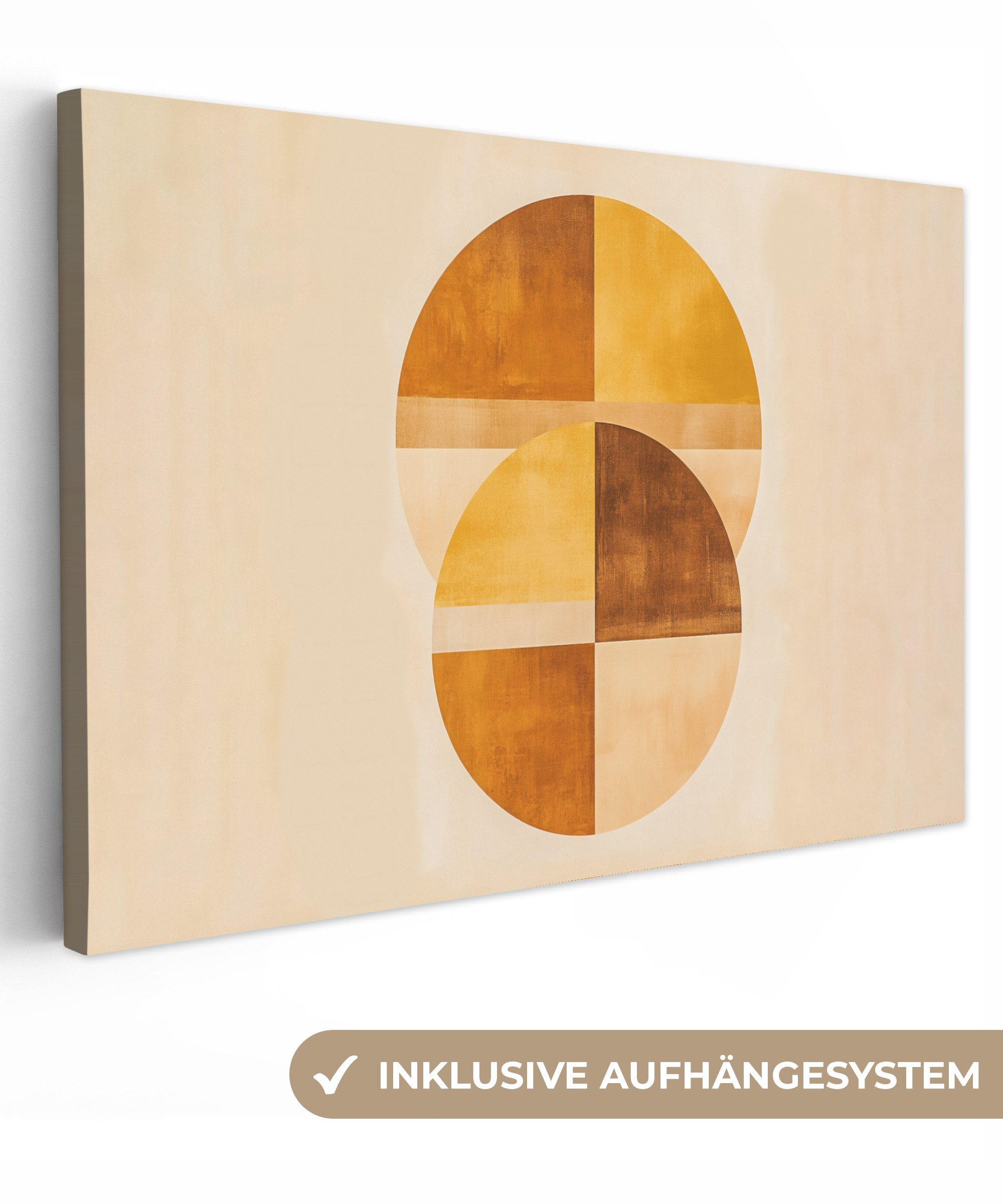 OneMillionCanvasses® Leinwandbild Kreise - Gelb - Minimalistisch, Fotodruck günstig online kaufen