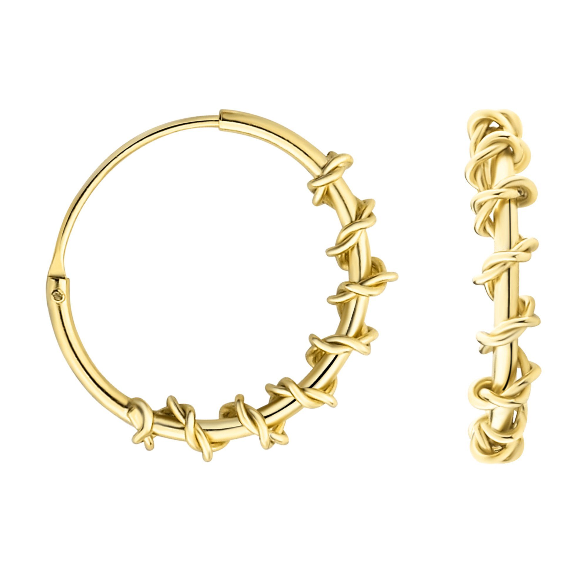 Sofia Milani Paar Creolen Gewickelt (No information, No information), 925 Silber Damen Schmuck - E1237