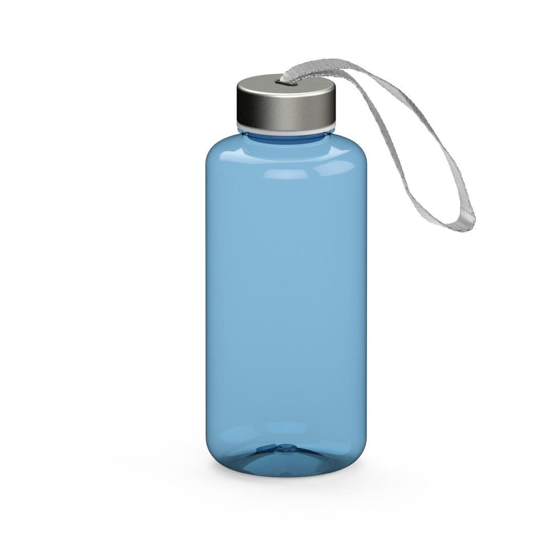 elasto Trinkflasche 1 L Wasserflasche "Pure" Tritanflasche mit Trägerband, Made in Germany, Geschmacksneutral, Robust, Sportflasche