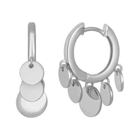 CAÏ Paar Creolen Boho dangling hoops 925 Sterling Silber rhodiniert