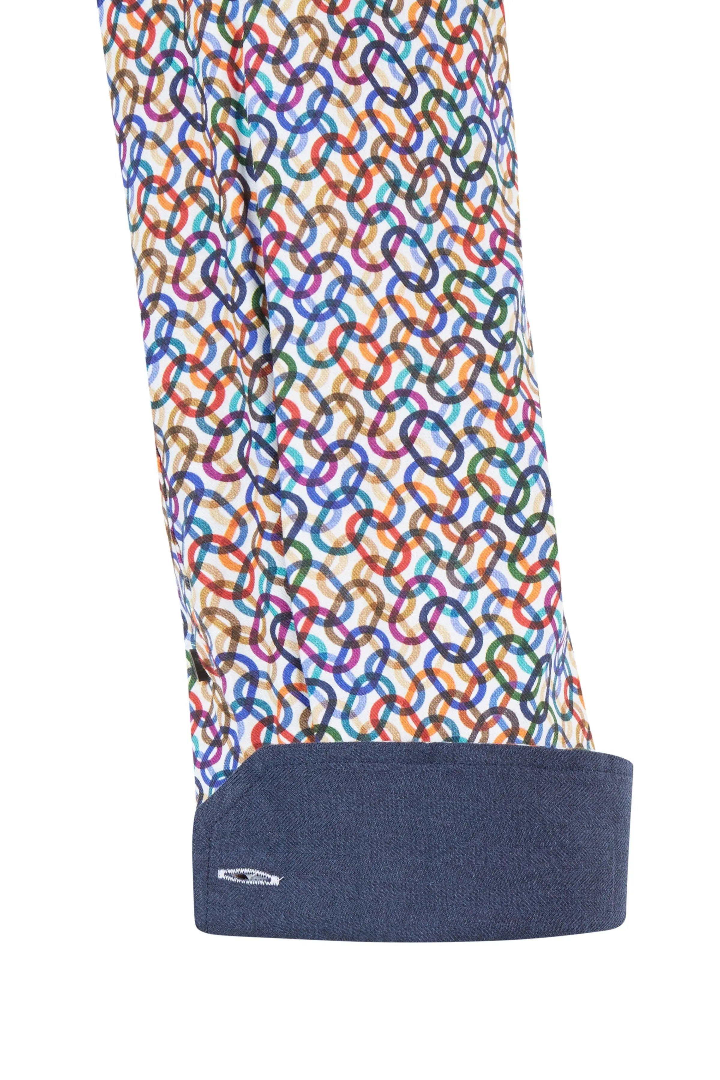 Haupt Langarmhemd Haupt Modern Fit Langarm Baumwoll-Herrenhemd geometrische Muster