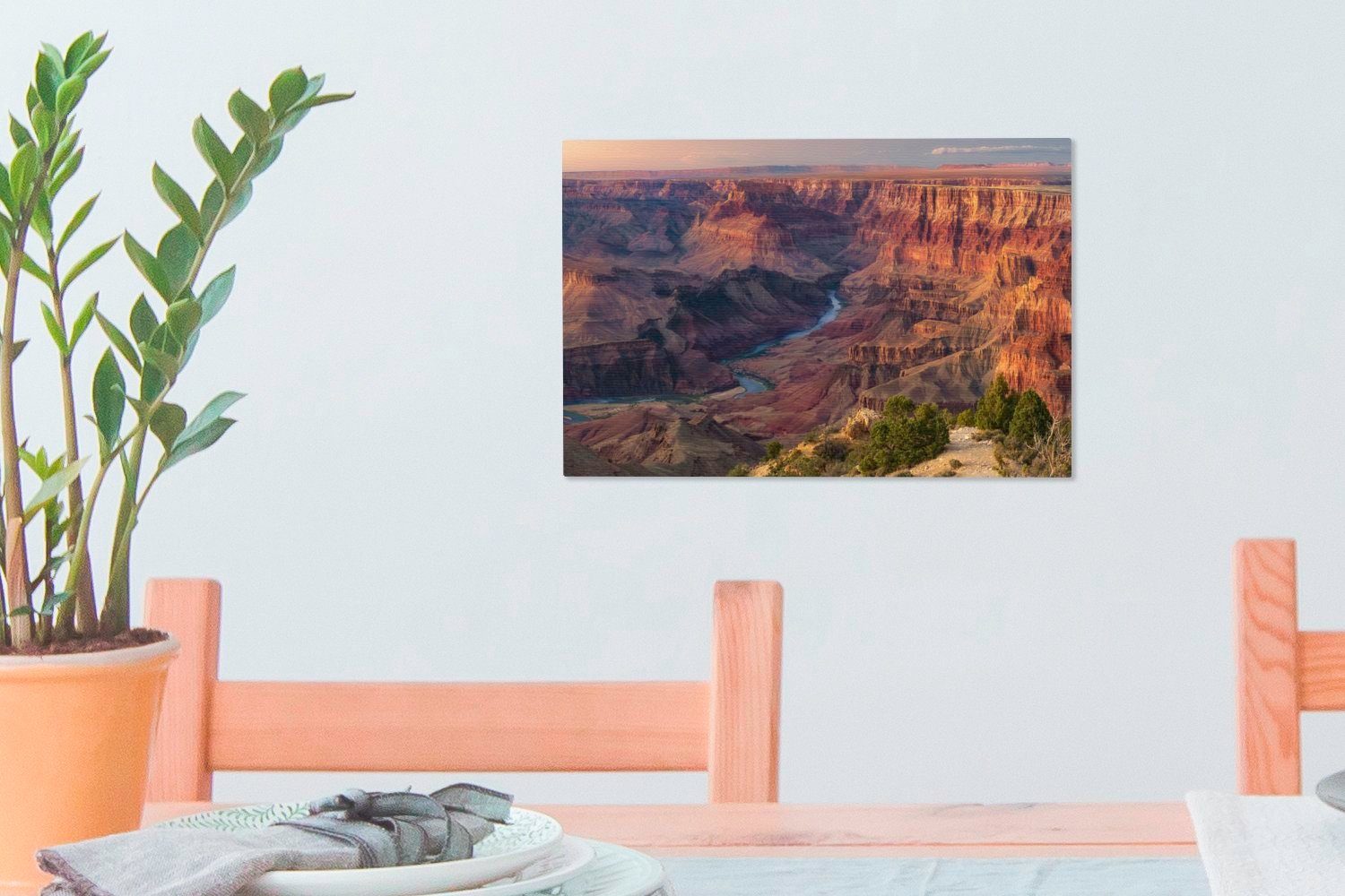 OneMillionCanvasses® Leinwandbild Sonnenuntergang im Wandbild Canyon Leinwandbilder, National St), 30x20 Grand den Wanddeko, Vereinigten, in (1 Aufhängefertig, Park cm