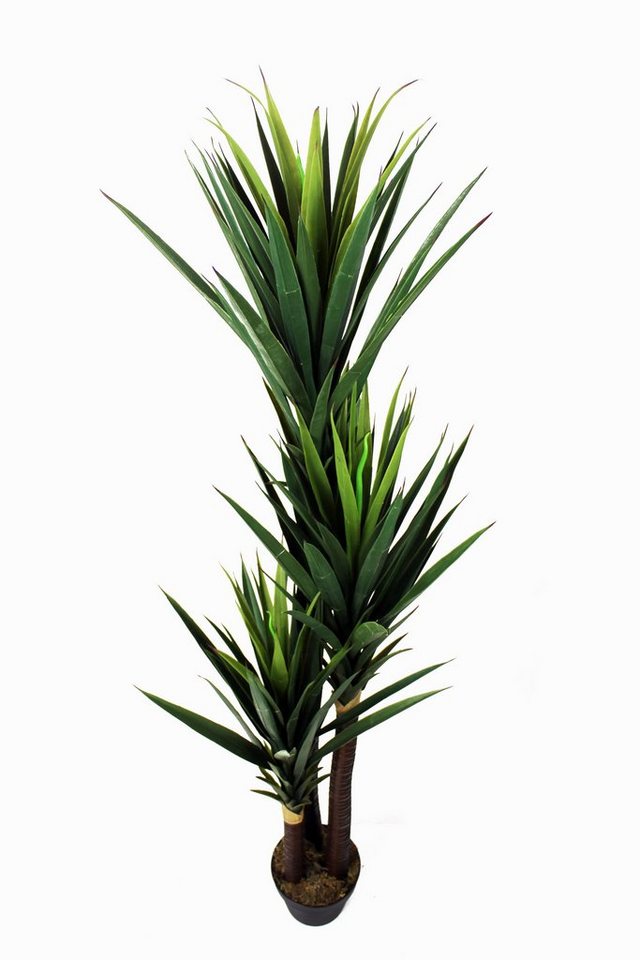 mit künstliche Yucca, Arnusa, Yucca künstliche beschwerten Kunstpalme Topf 150 Palme Höhe im Pflanze cm, Topf Kunstpflanze
