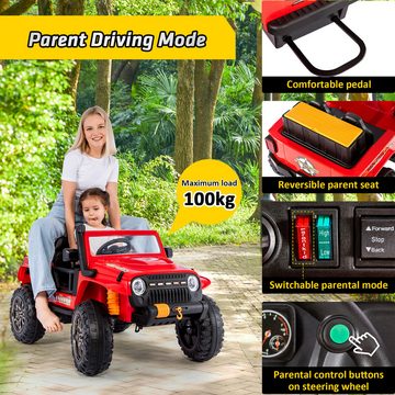 XDOVET Elektro-Kinderauto Kinder Elektroauto Eltern-Kind-Fahren 100 kg Belasten Bluetooth, Fernbedienung, 2*35W Motoren 3-7km/h für Kinder ab 3 Jahren