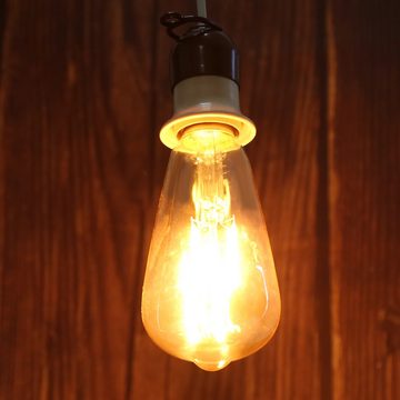 LETGOSPT Flutlichtstrahler E27 LED Edison Glühbirne Retro Glühbirne 4W Vintage Stil LED Birne, Warmweiß, ST64 G125 Antike Bulb, 2700K Amber Warm Nostalgie und Retro-Licht