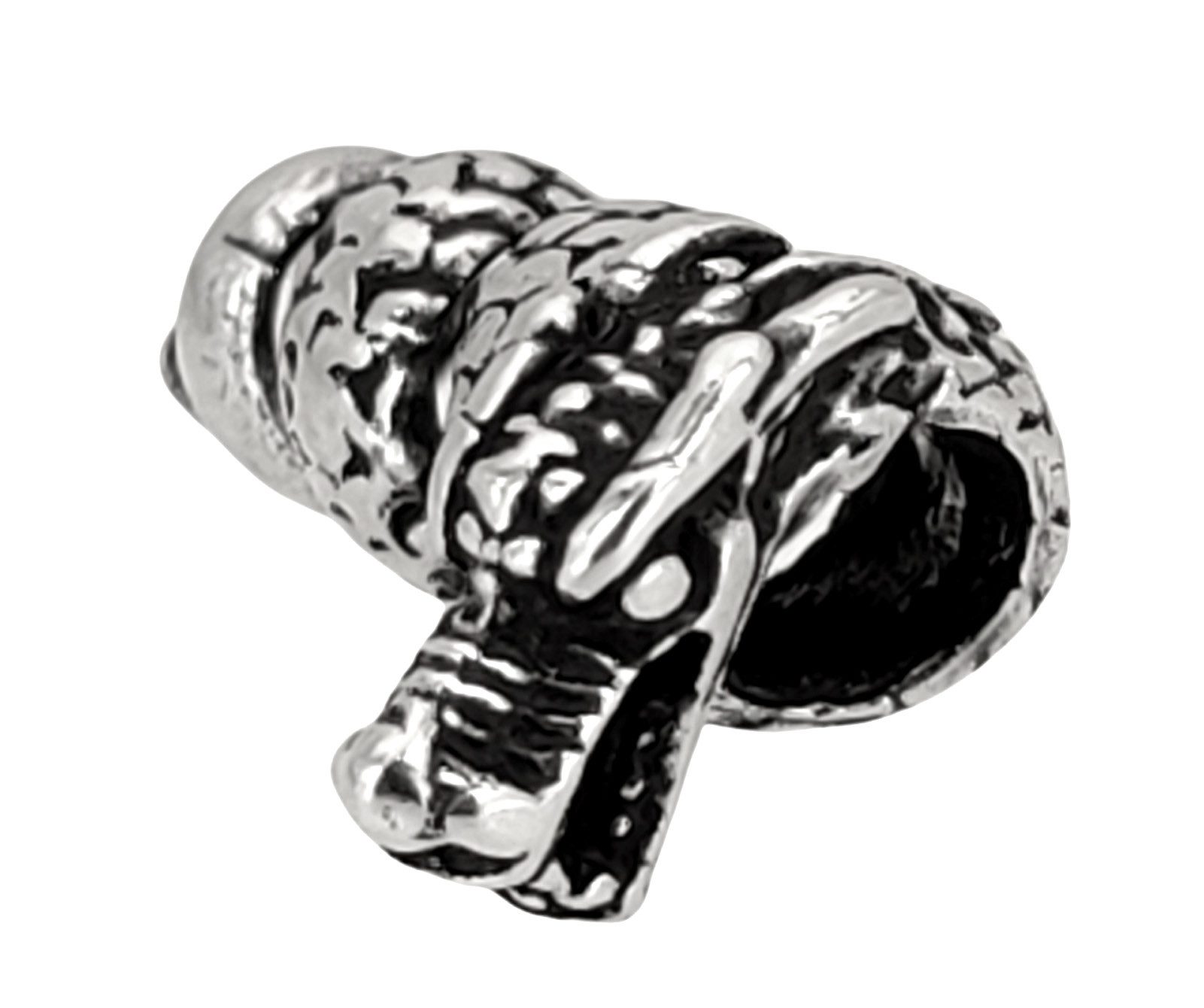 Kiss of Leather Bartkamm Bartperle Haarperle aus 925 Silber Drache Bartschmuck Haarschmuck