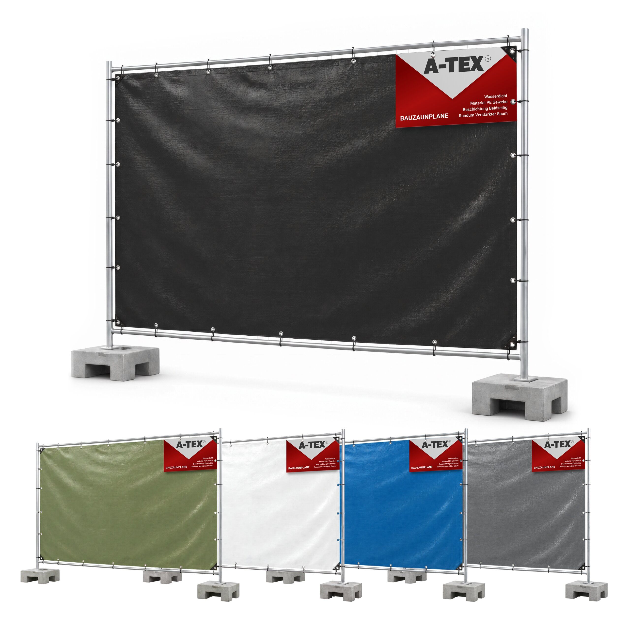 A-TEX® Schutzplane Bauzaunplane 140 g/m² Sichtschutz Zaunblende Plane blickdicht