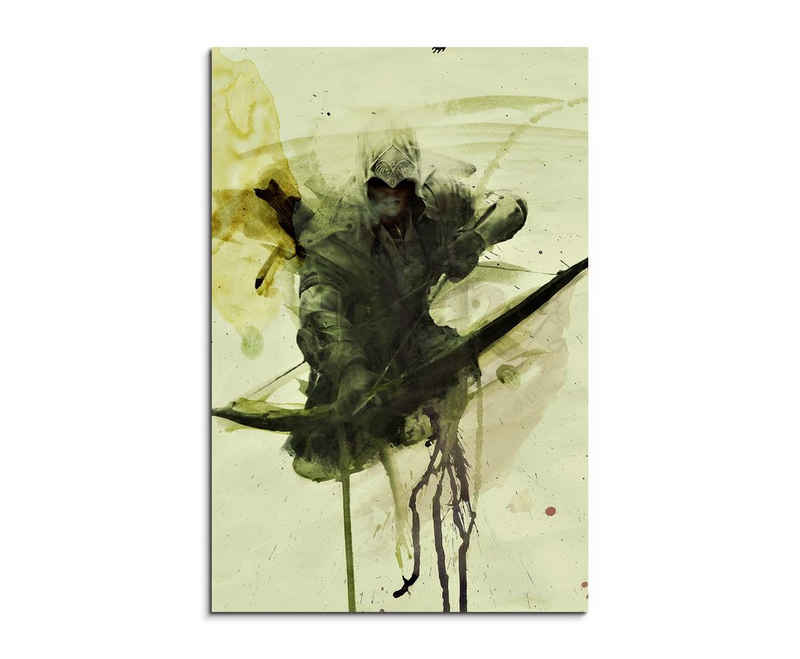 Sinus Art Leinwandbild Assassins Creed Bogen 90x60cm SA