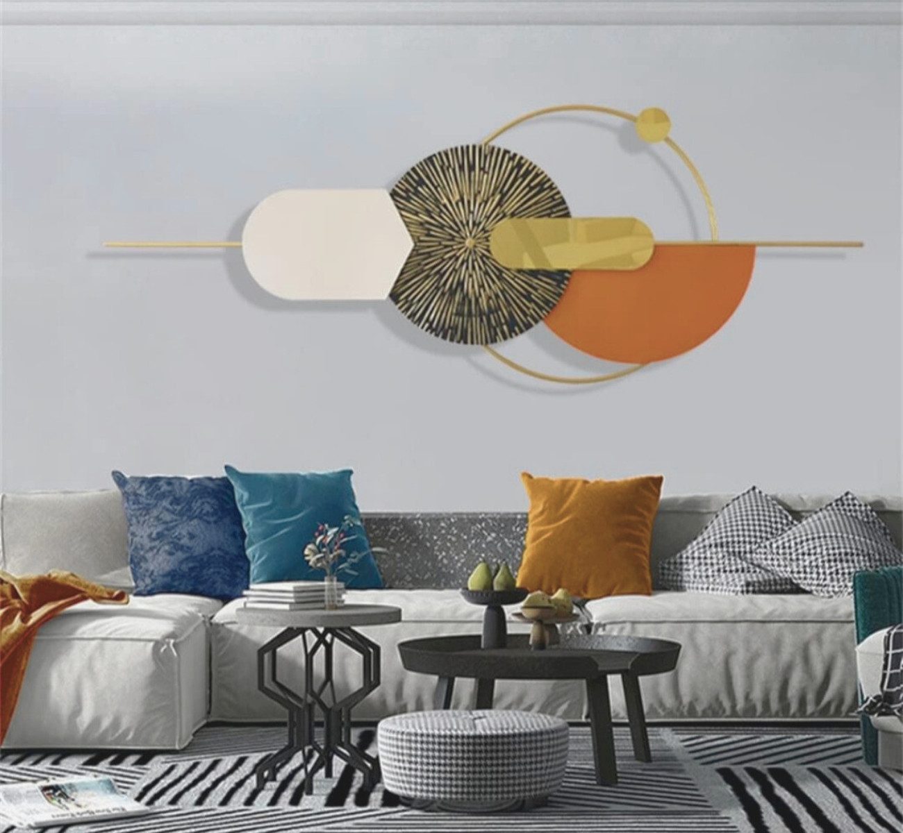 Quality Elegance Wanddekoobjekt Luxury Wandbild Holz & Aluminium – Modernes Hängedekor, 150 × 56 cm