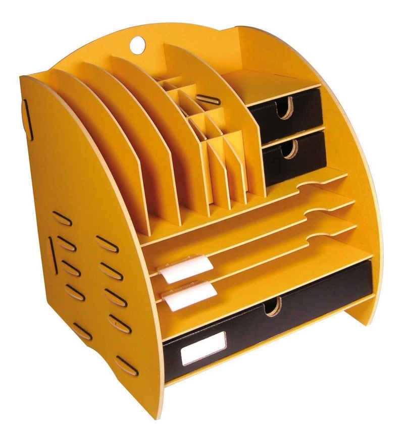 WERKHAUS® Aufbewahrungsbox Werkhaus Ablage Leo Organizer Gelb Briefablage Stiftehalter