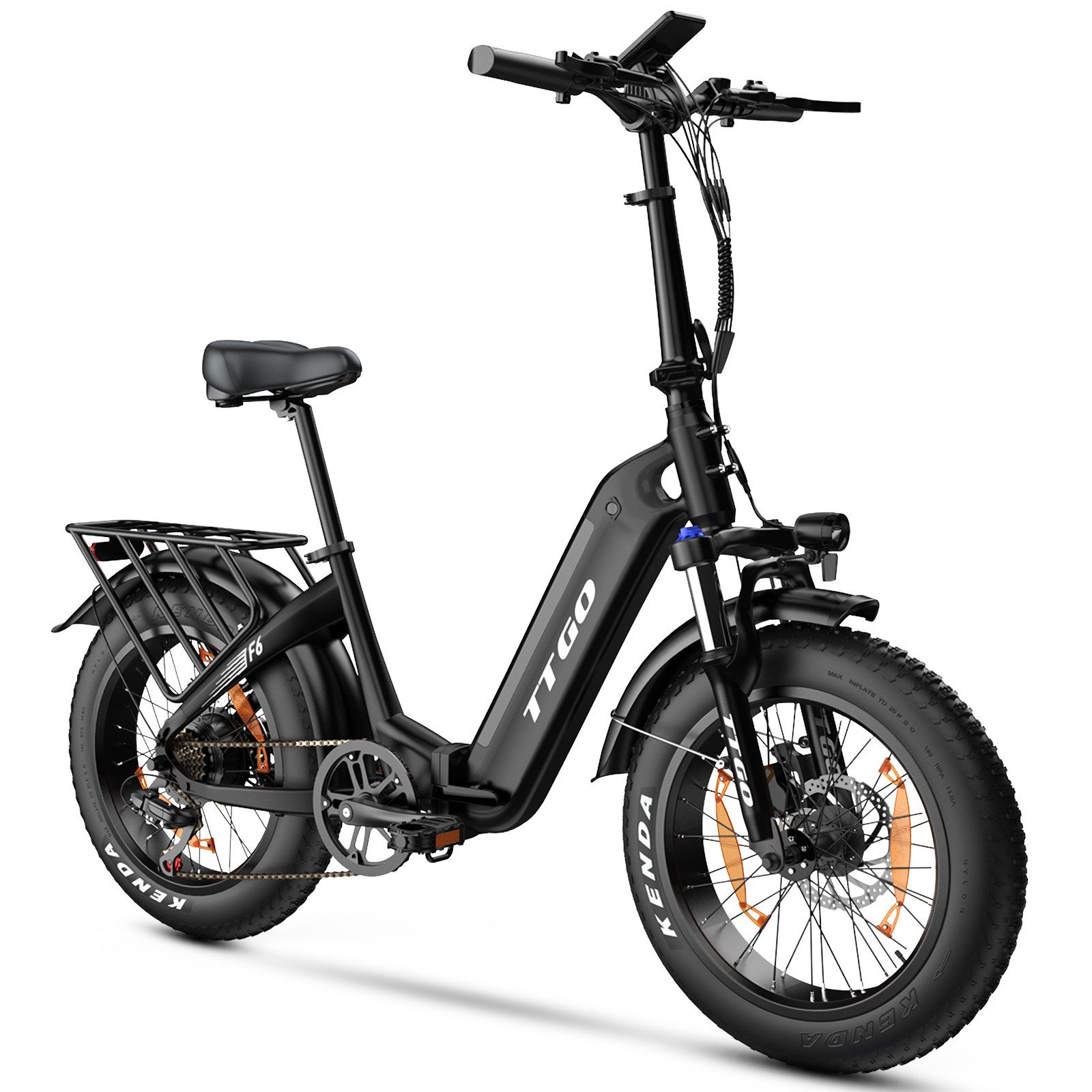 E-Bike Klapprad F6 E-MTB, 20x4 Zoll Fatbike für Schnee, klapprad 36V 25Ah Akku