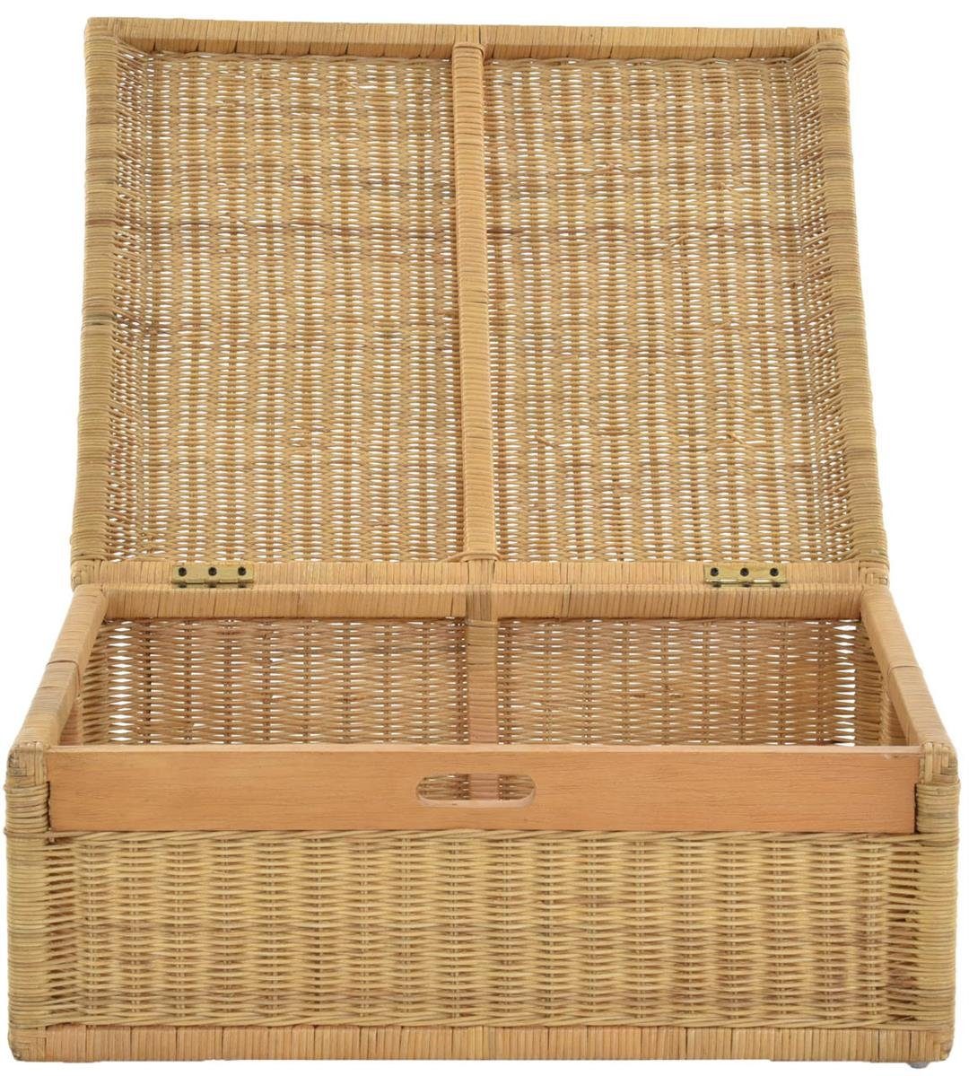 Krines Home Aufbewahrungskorb Großer Unterbettkommode, Deckel, Aufbewahrung / Korb 64x58x25cm Box Schub Bett Kasten Honig Kleider aus mit Rattan Unterbett