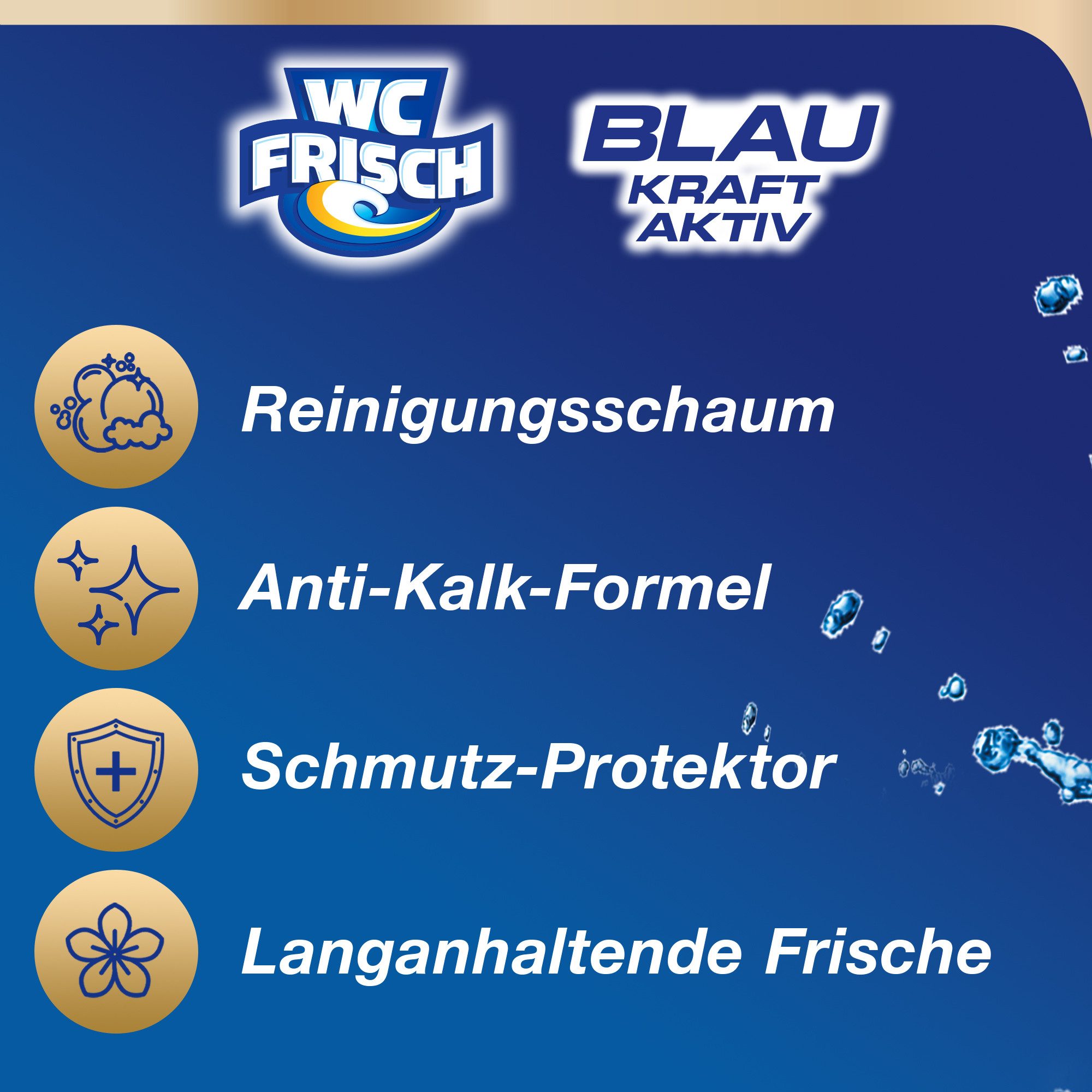 WC Frisch WC FRISCH Blauspüler Kraft-Aktiv Ozeanfrische WC 50g WC-Reiniger (1-St. Farbspüler mit Anti-Kalk-Formel für 50% mehr Glanz)