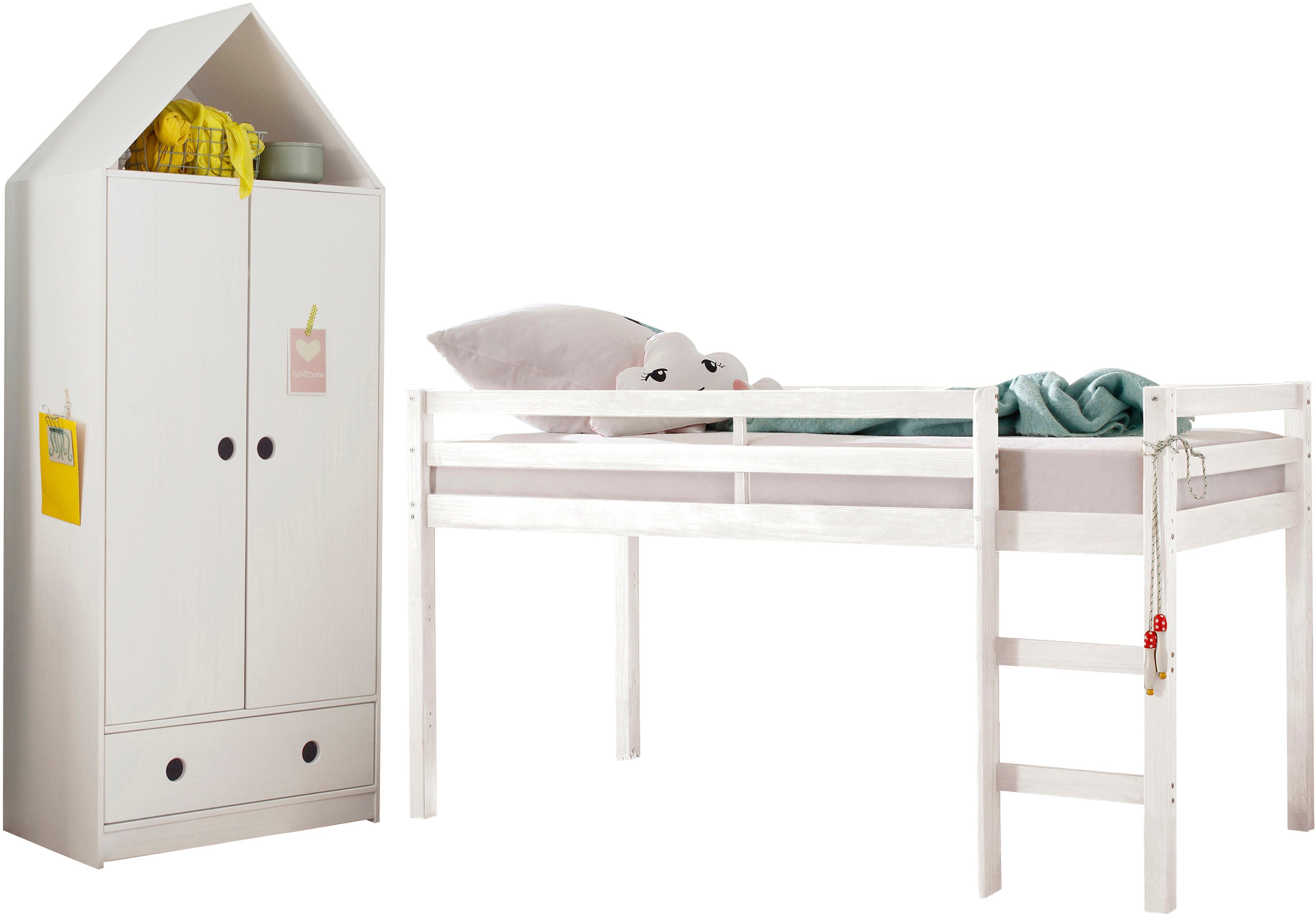 OTTO home Hochbett Alpi aus schönem massivem Kiefernholz, Außenmaßenbreite 103 cm – Bild 2 von 5