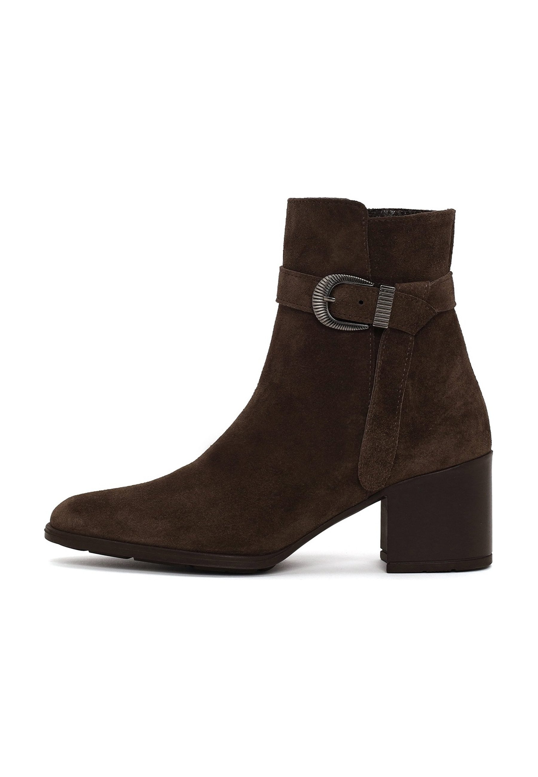 Derimod Stiefeletten Aus Echtem Veloursleder Mit Blockabsatz Ankleboots