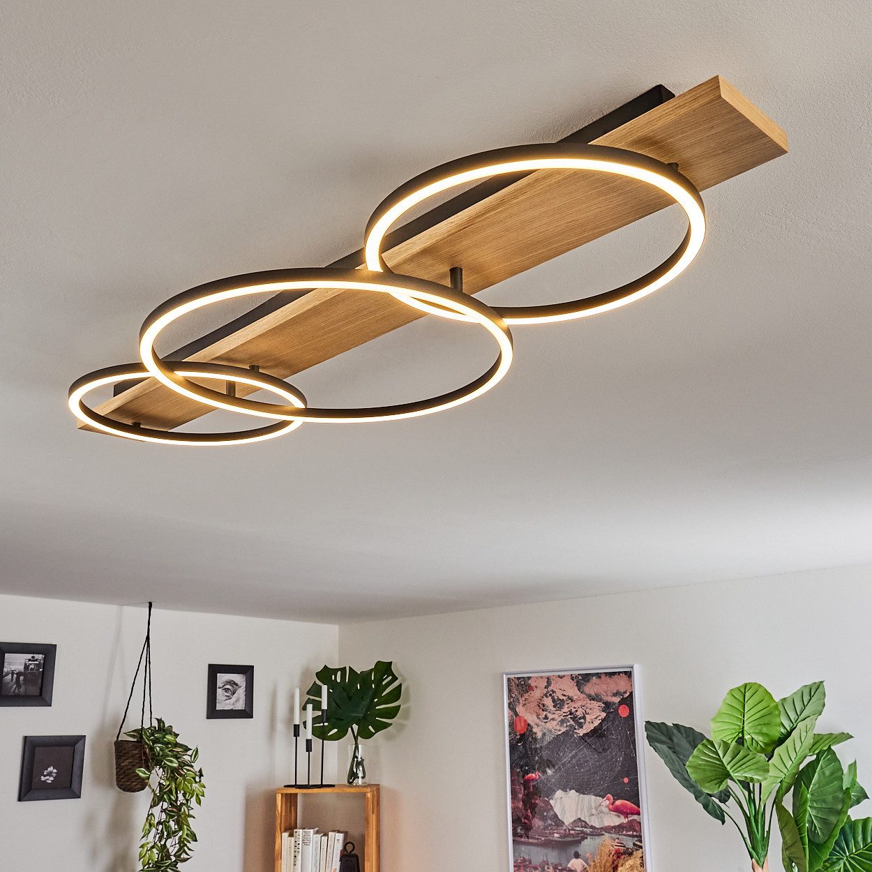 hofstein Deckenleuchte Holz LED Decken Lampen günstig online kaufen