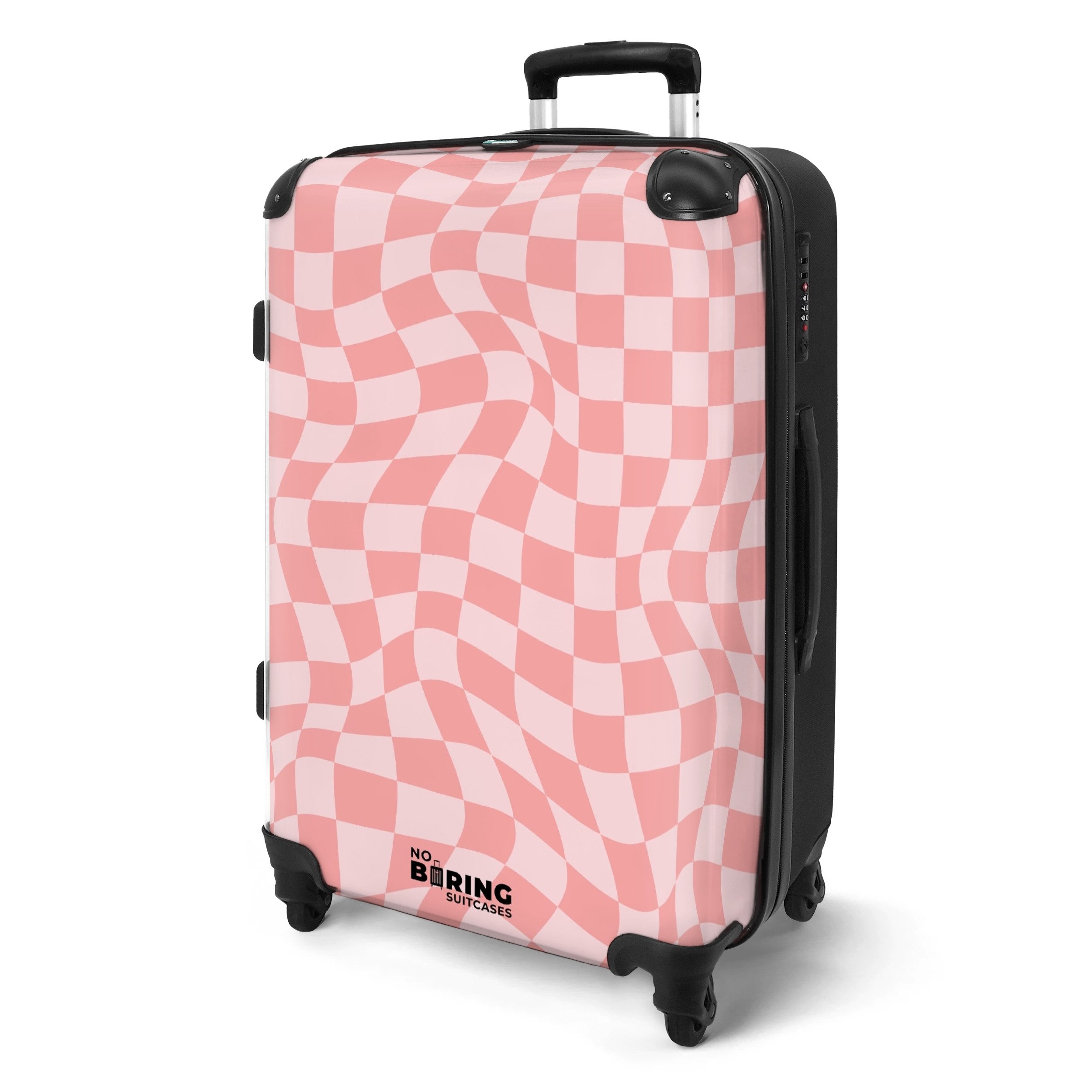NoBoringSuitcases.com© Hartschalen-Trolley Gewelltes rosa Karomuster 67 günstig online kaufen