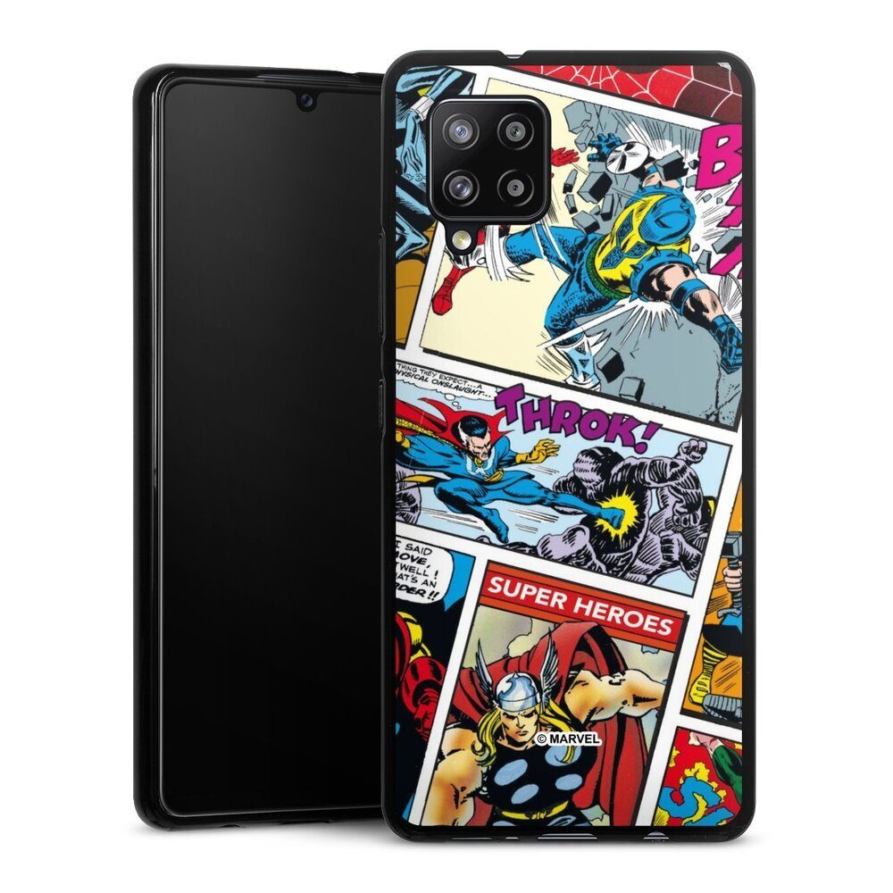 DeinDesign Handyhülle Marvel Retro Comic Blue, Samsung Galaxy A42 5G Silikon Hülle Bumper Case Handy Schutzhülle