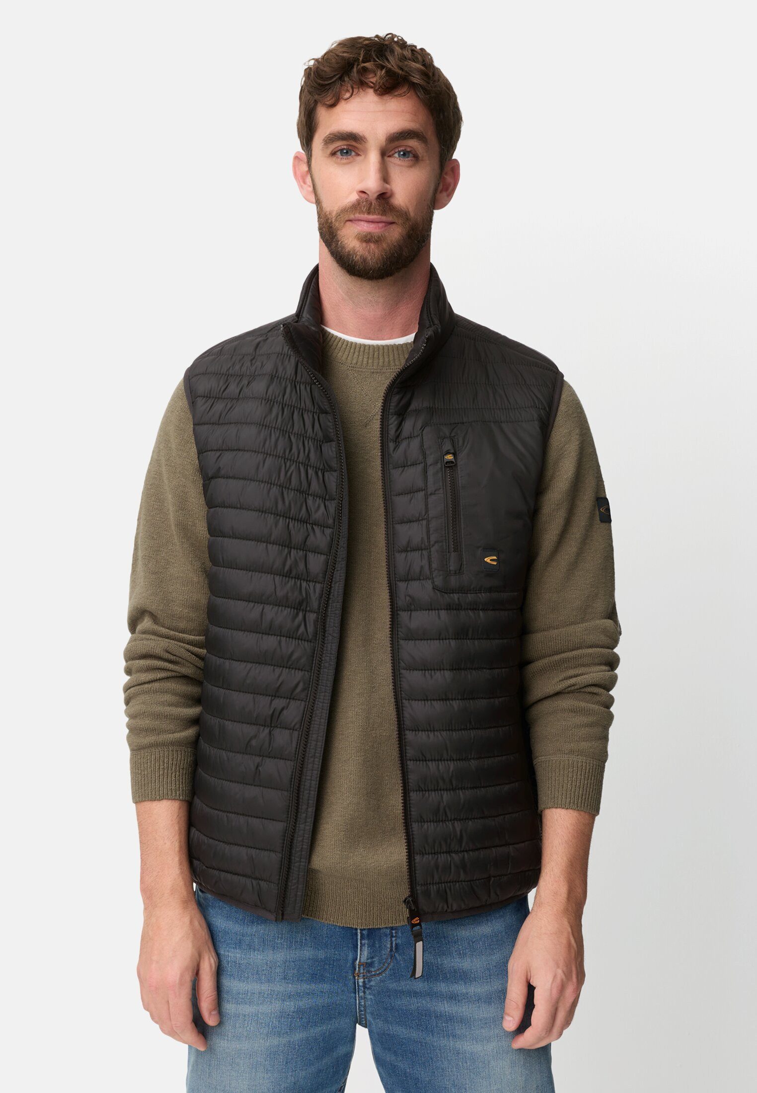 camel active Steppweste Weste mit wasserabweisender Funktion ärmellos mit Stehkragen