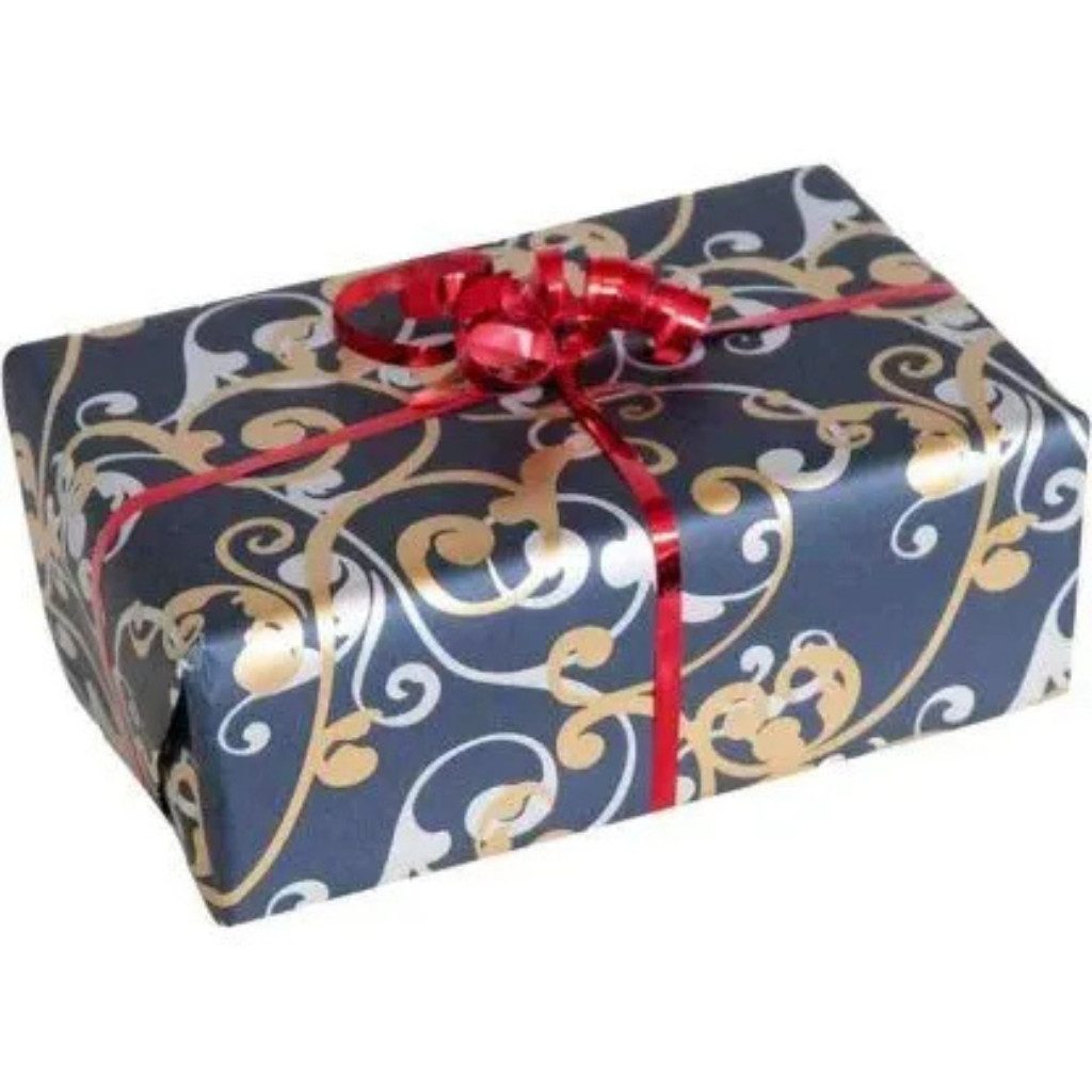 Geschenkpapier Упаковочная бумага Weihnachten blau, (1St), Zwei edle Designs für festliche Vielfalt