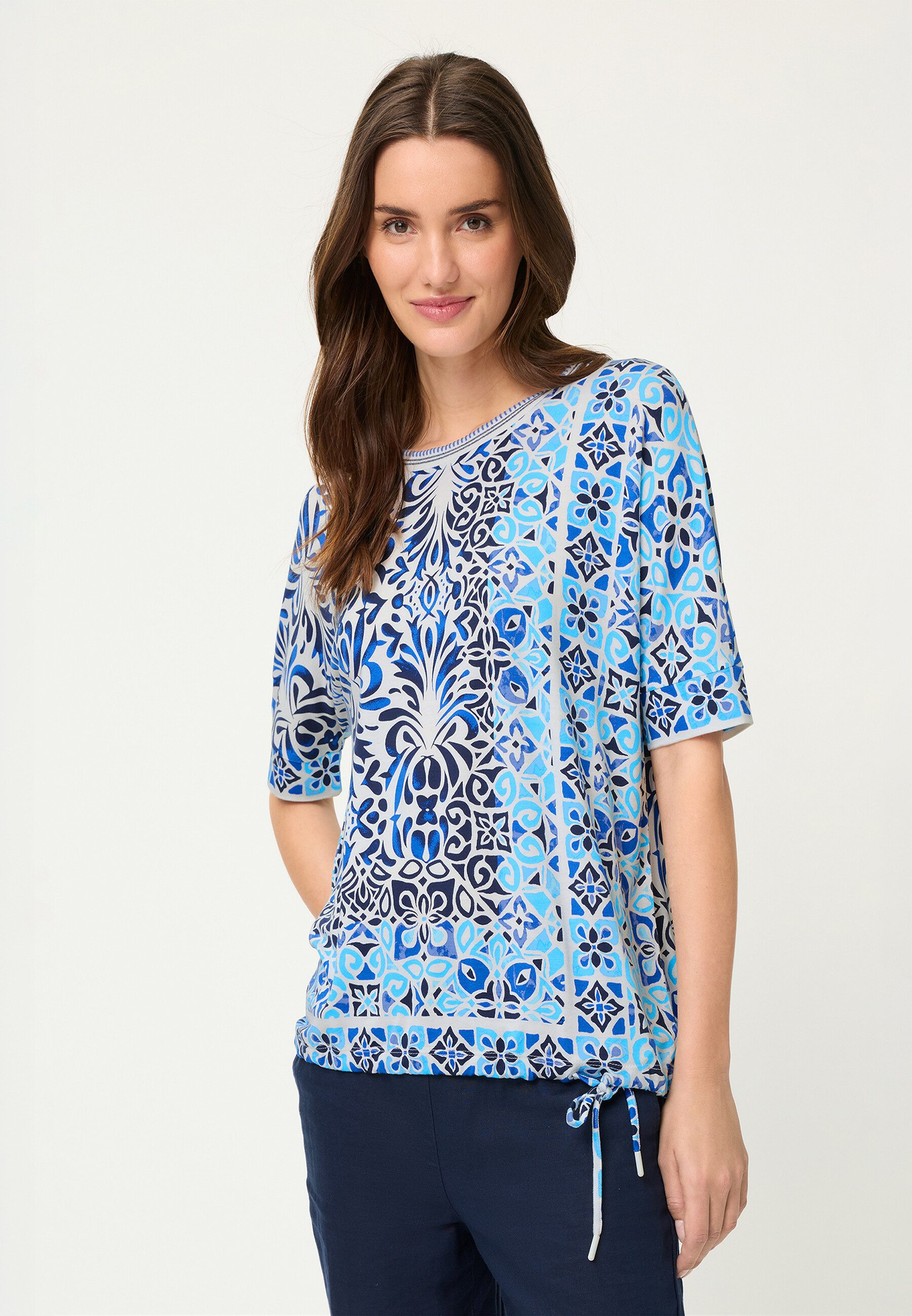 Olsen T-Shirt Shirt mit Panneaux-Print