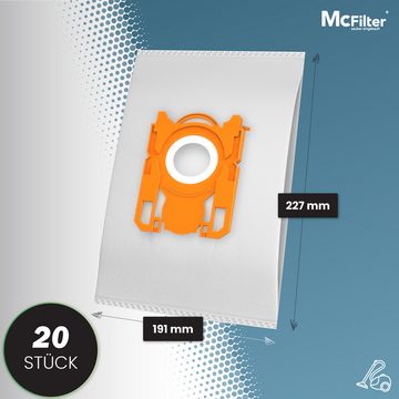 McFilter Staubsaugerbeutel Beutel, passend für AEG VX6-2-CR-A Staubsauger, 20 St., 3-lagiger Staubbeutel mit Kunststoffdeckscheibe, inkl. 4 Filter