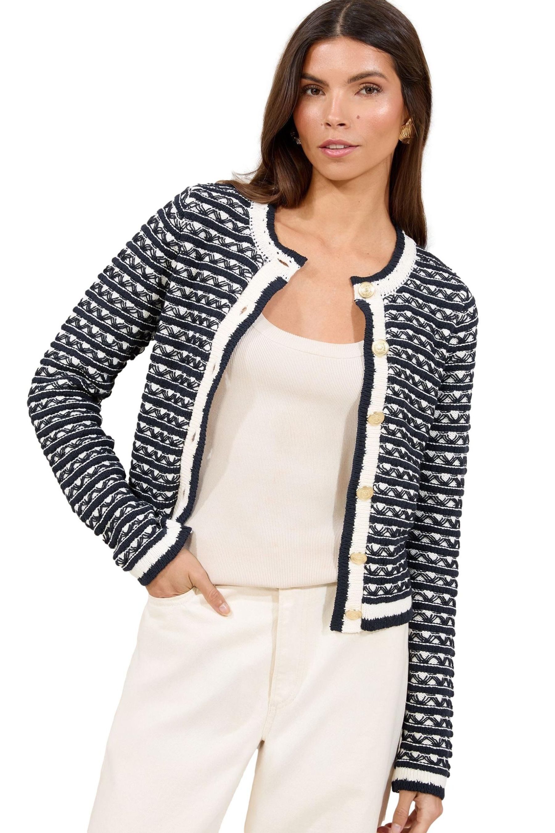 Strickjacke Lipsy lange Strickjacke mit Knopfleiste, Regular