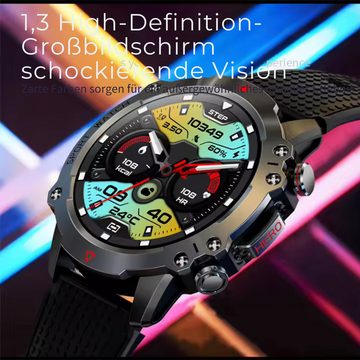 Manike KR10 Smartwatch (3,5 cm/1,4 Zoll) Einzeln, mit auswechselbarem Gurt, umfassendes Angebot an Fitness-Tracking-Funktionen