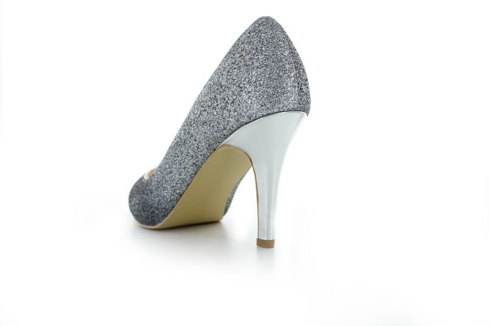 White Lady 827 Pumps silber-schwarz Farbverlauf Glitter mit Pumps