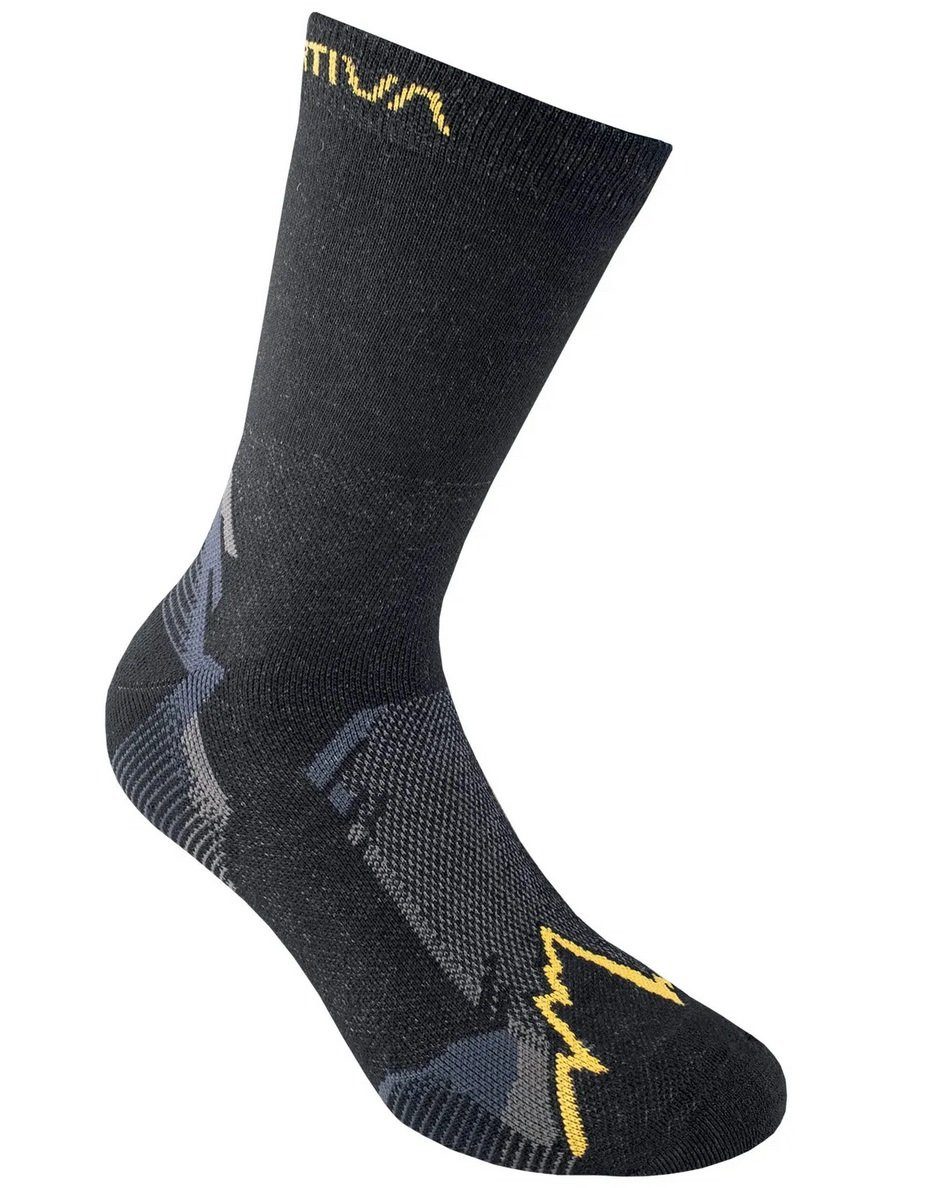 La Sportiva Wandersocken X-Cursion Socks (schnelltrocknend, leichtes Material) schwarz/gelb