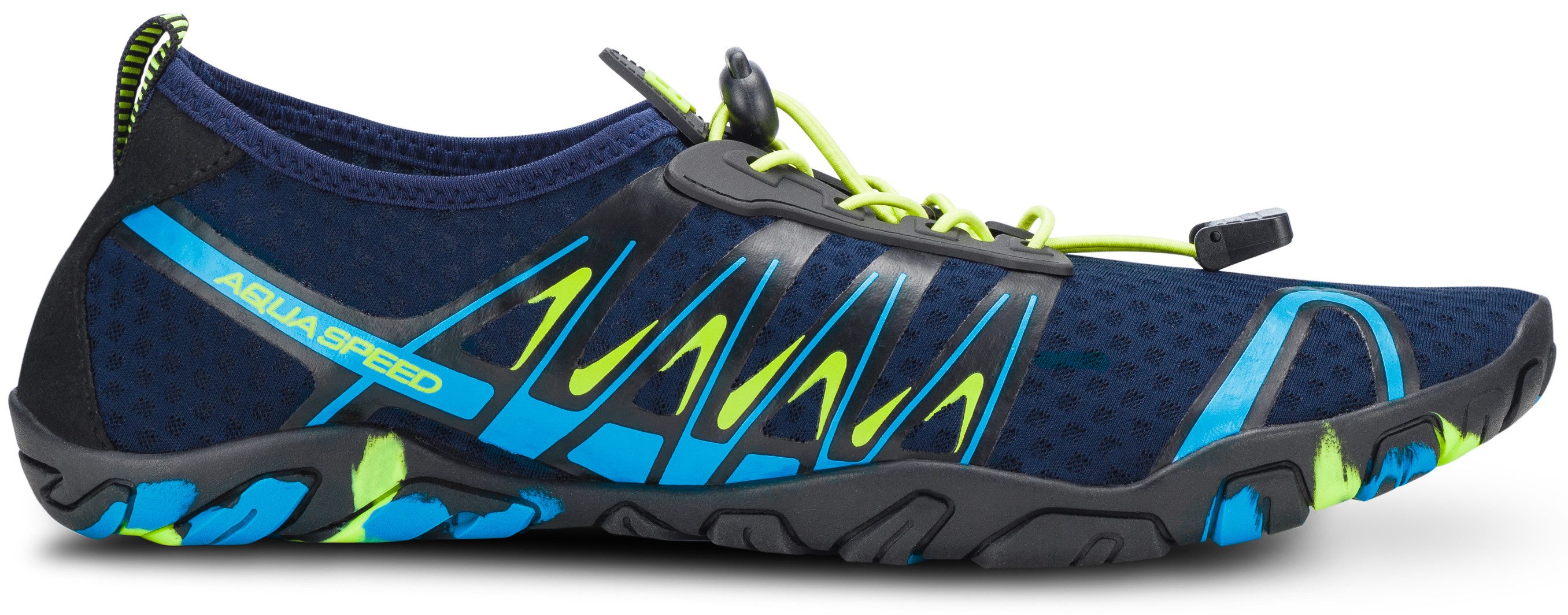 Aqua Speed Gekko Strandschuhe Gr. 43 – Navy/Blau/Grün mit Handtuch-Set Wasserschuh (Aqua Sneaker für Damen & Herren – leicht, robust & luftig) Strapazierfähig bei Salzwasser, Chlor & Naturstein