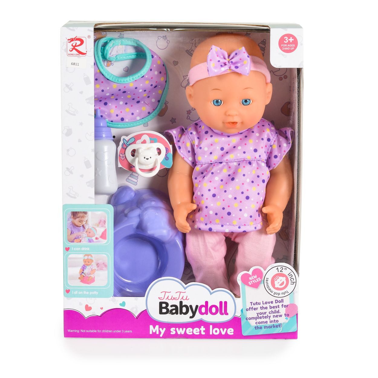 Anziehpuppe Kinderpuppe 31 cm Töpfchen
