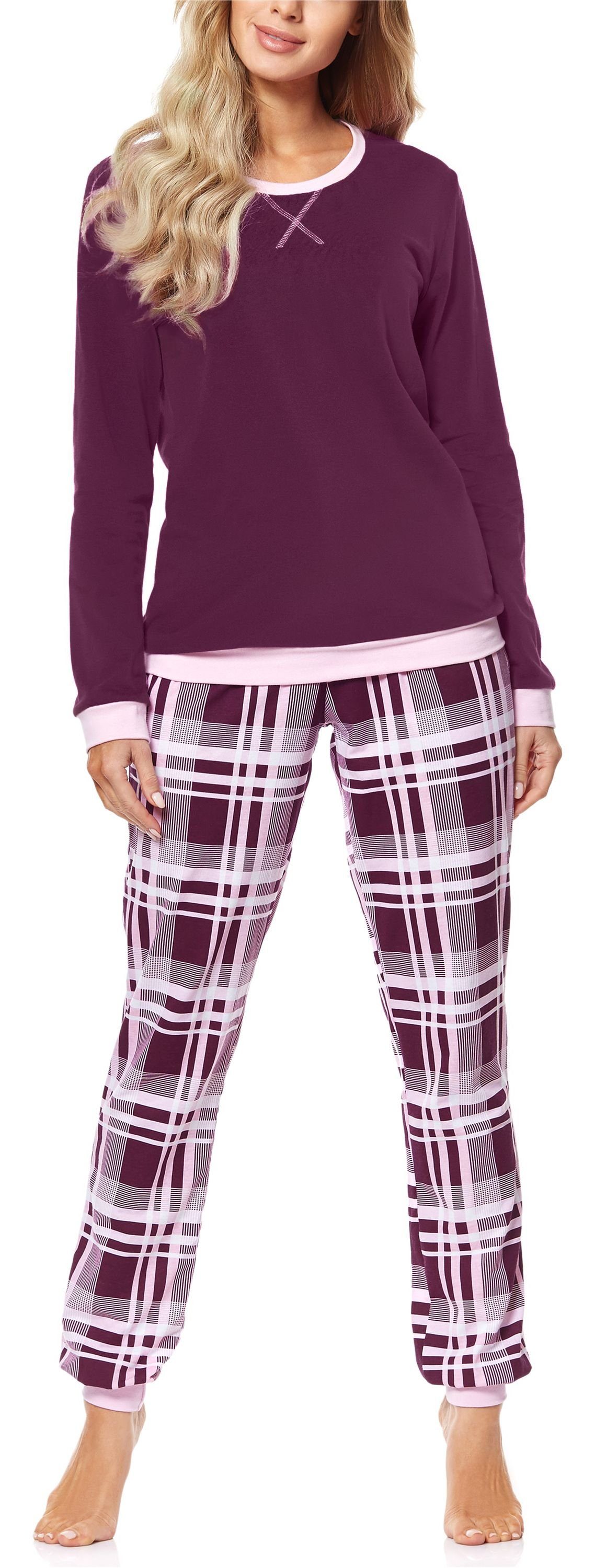 Merry Style Schlafanzug Damen Pyjama MS10-168 aus Baumwolle