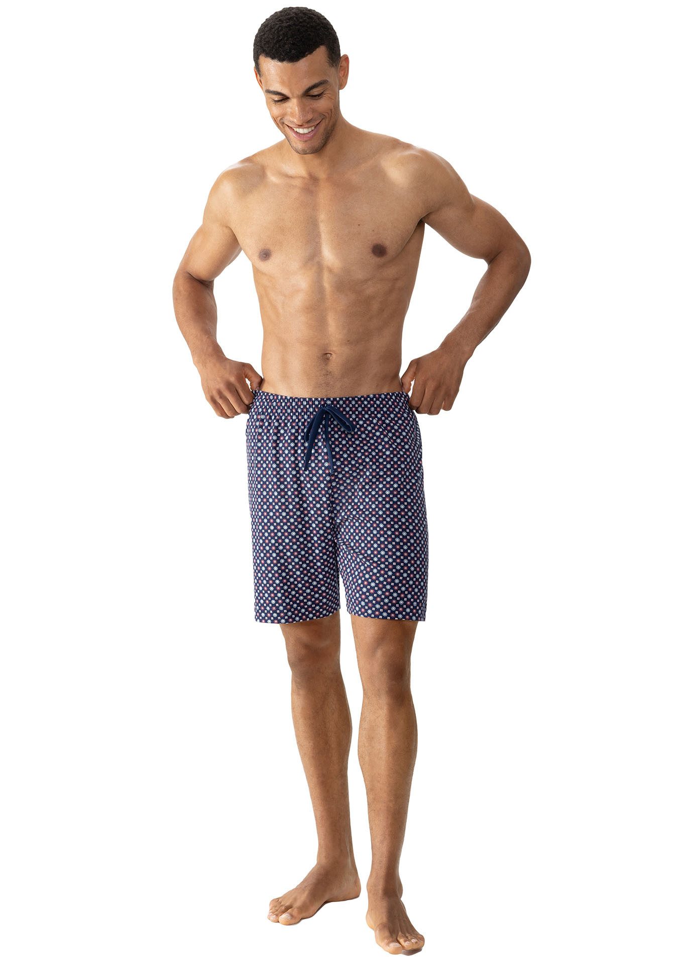 Mey Pyjamashorts TIE MINIMAL Komfortbund mit Kordelzug